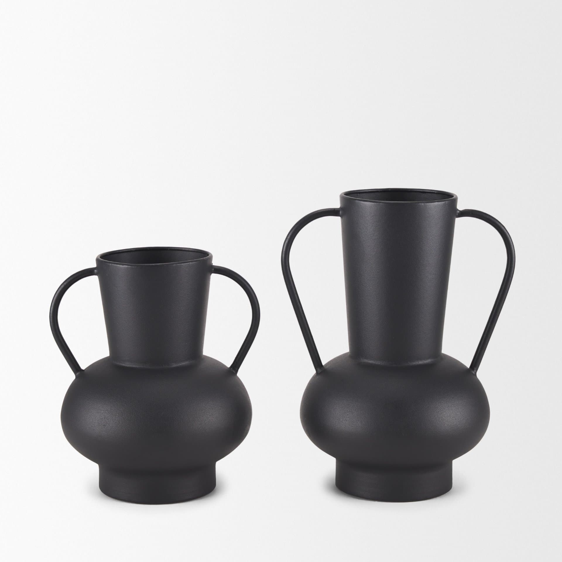 Tasya Small Matte Black Metal Vase — product photograph
