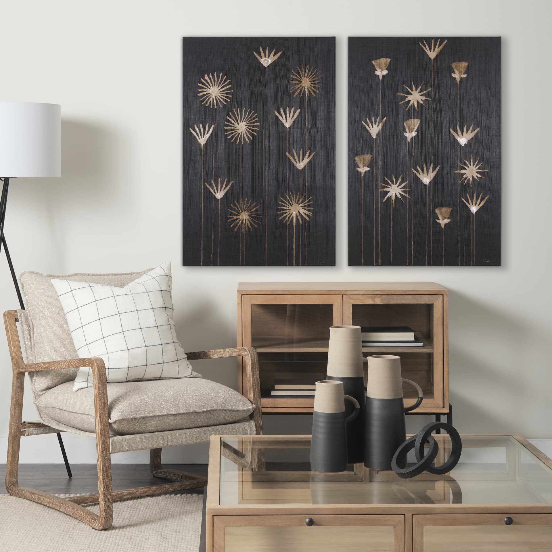 Spark I by Mercana Studio a Hand Embellished Textured Canvas — in a styled room