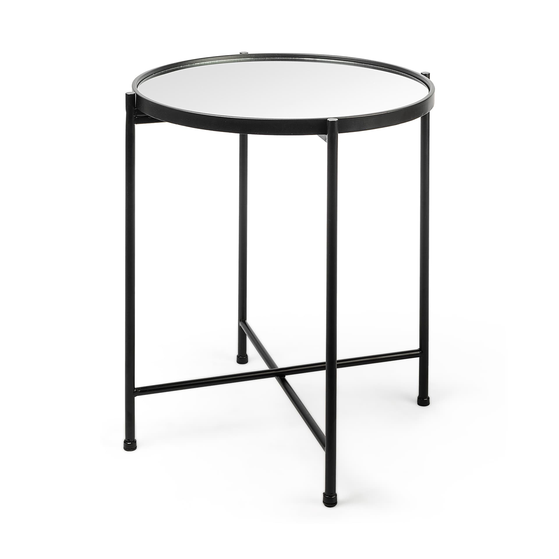 Samantha (Small) Black Mirror Top Accent Table — product photograph