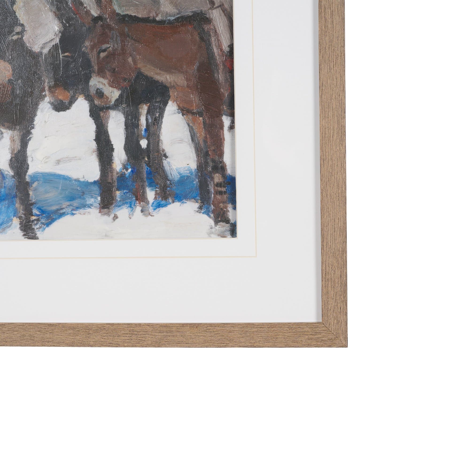 Prospector with Burros by LaVerne Nelson Black Hand-Embellished Framed Artwork Matted under Glass — product photograph