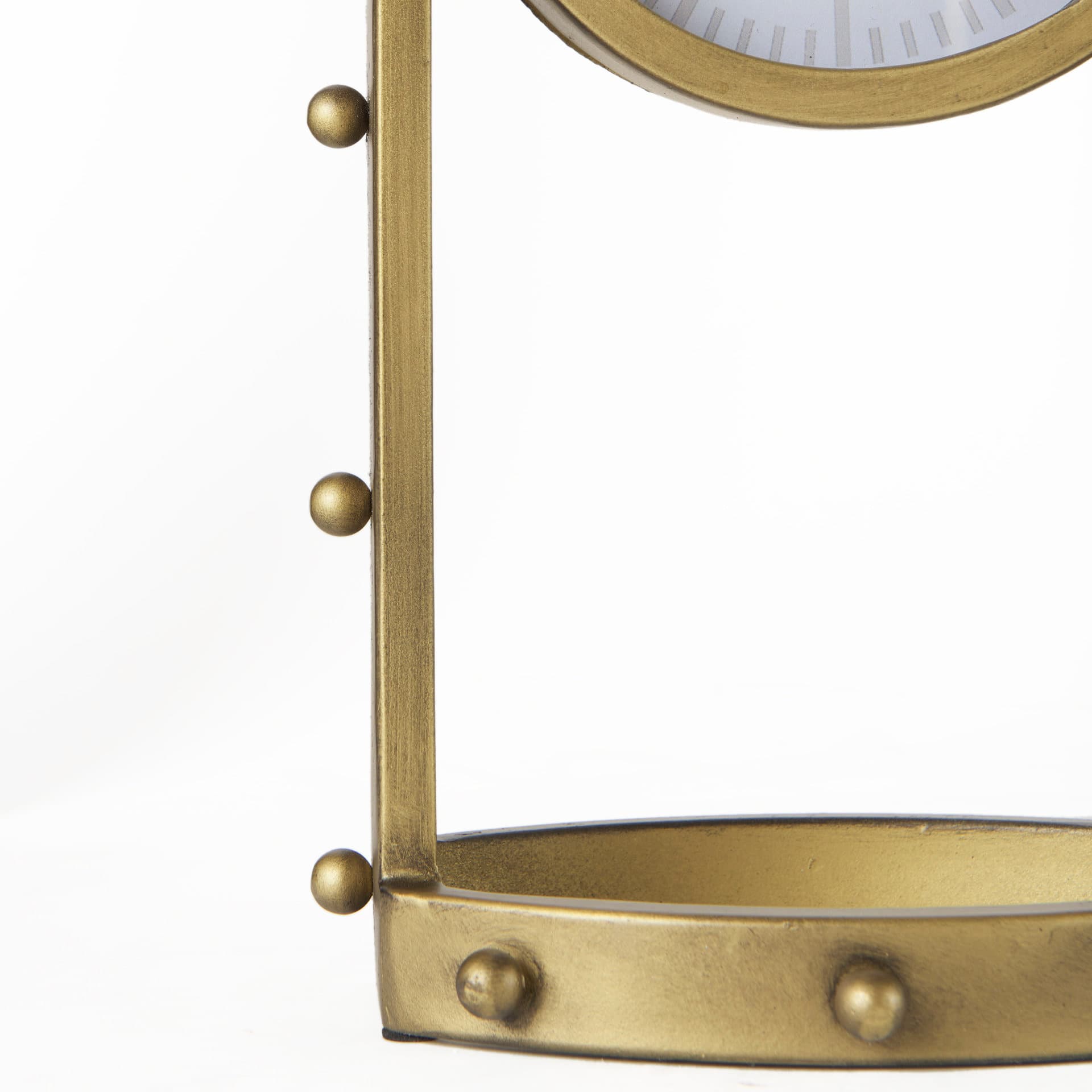 Marian 7.5L x 5.7W x 13.0H Gold Studded Table Clock — product photograph
