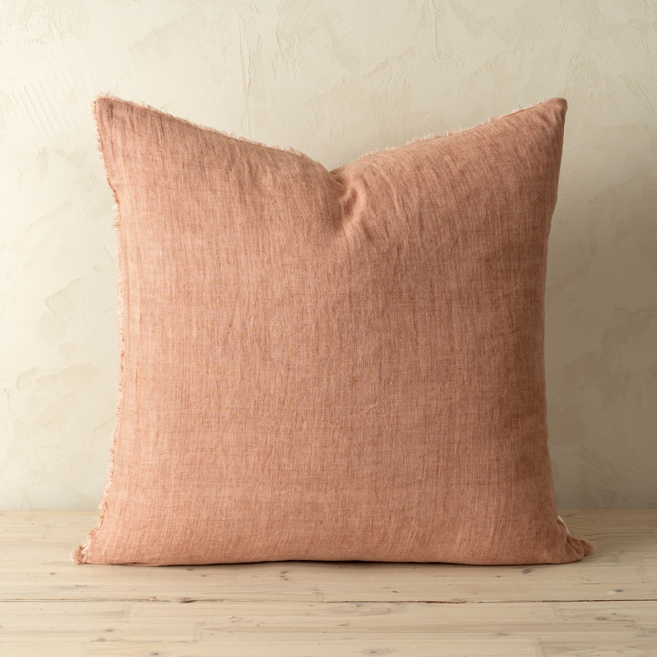 Lina 24x24 Rosewood Linen Decorative Pillow Cover — product photograph