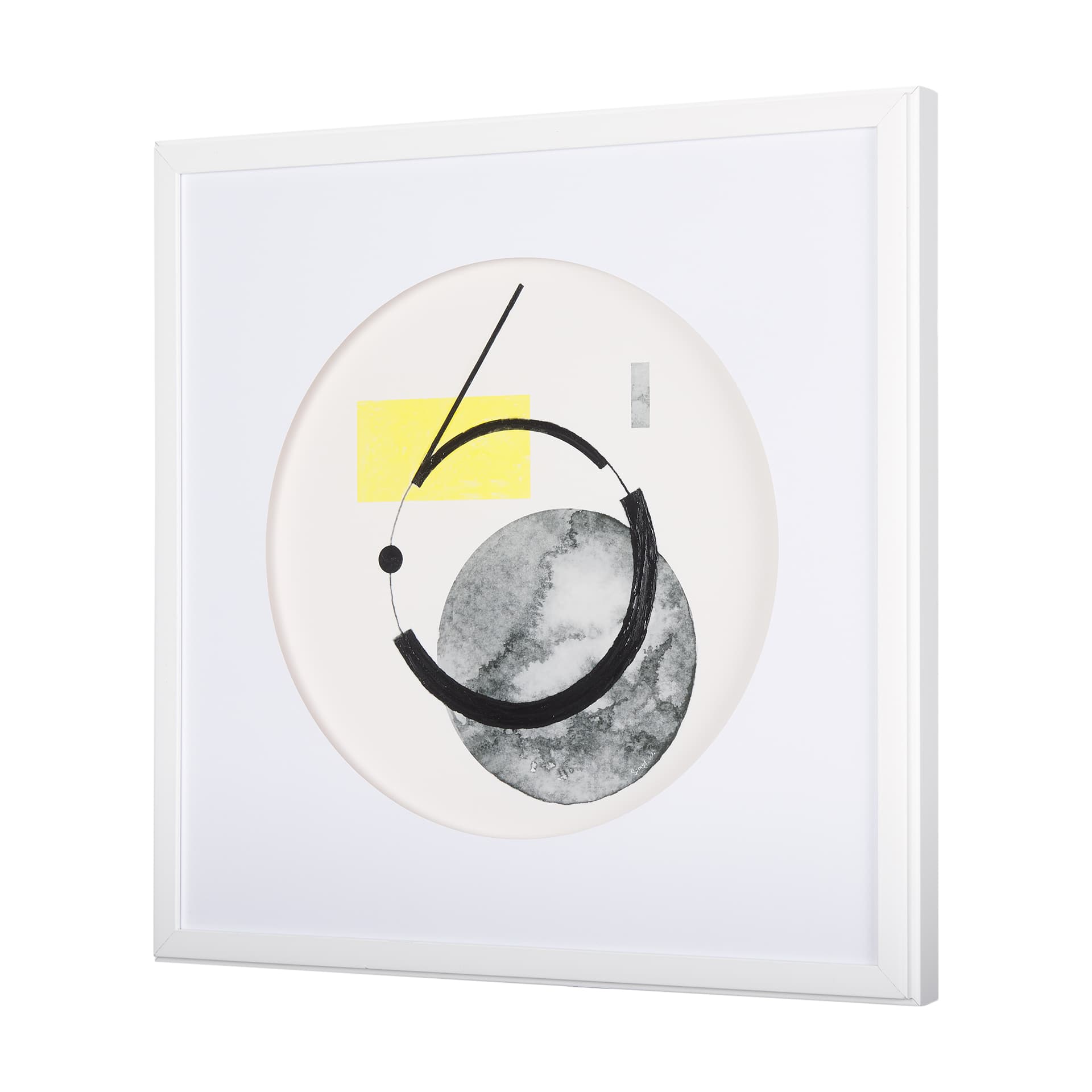 Numbers VI by Mercana Studio a Hand Embellished Textured Framed Art Print Matted under Glass — product photograph