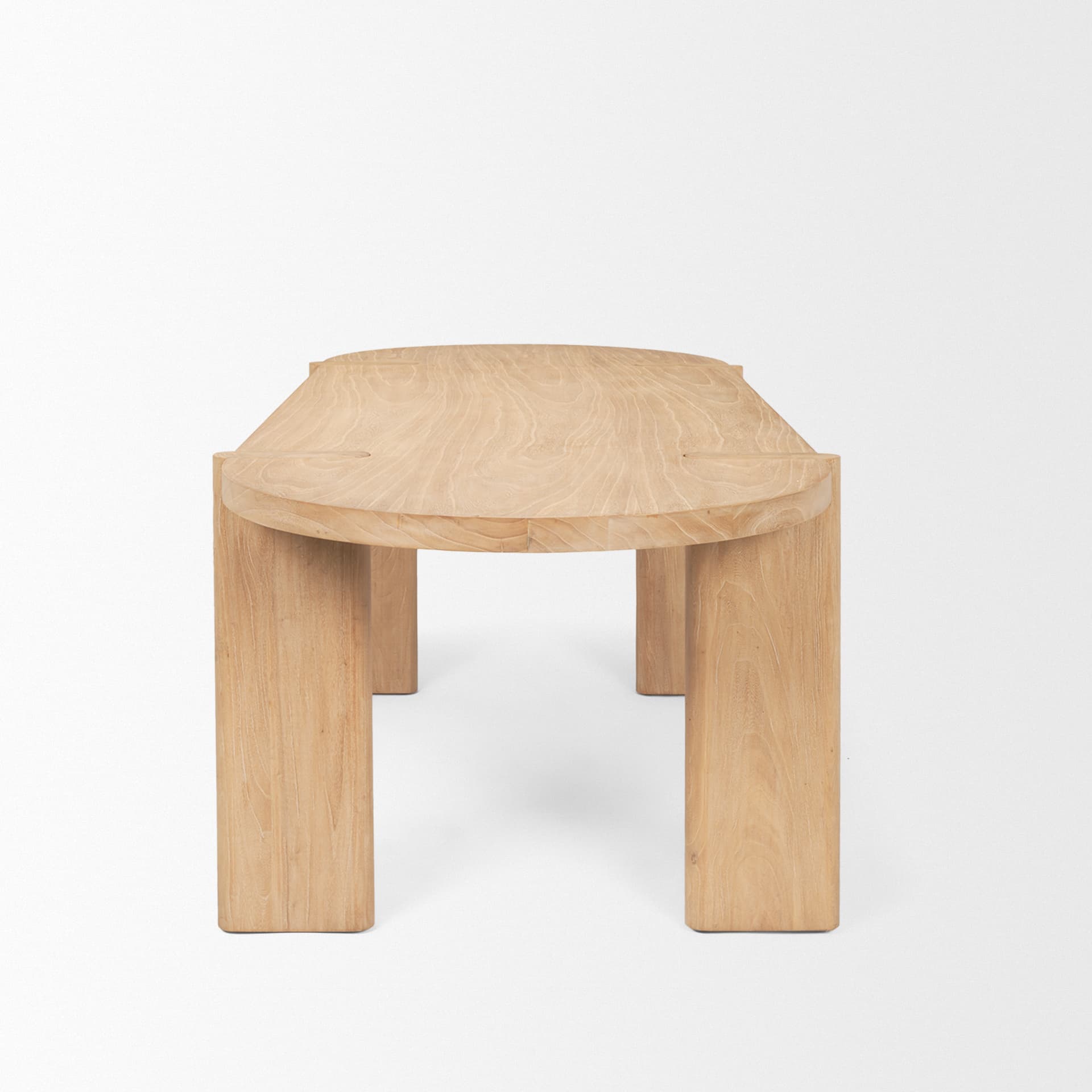 Sohan 91"L x 38"W Oval Dining Table | Light Brown Wood | Seats 8 — product photograph