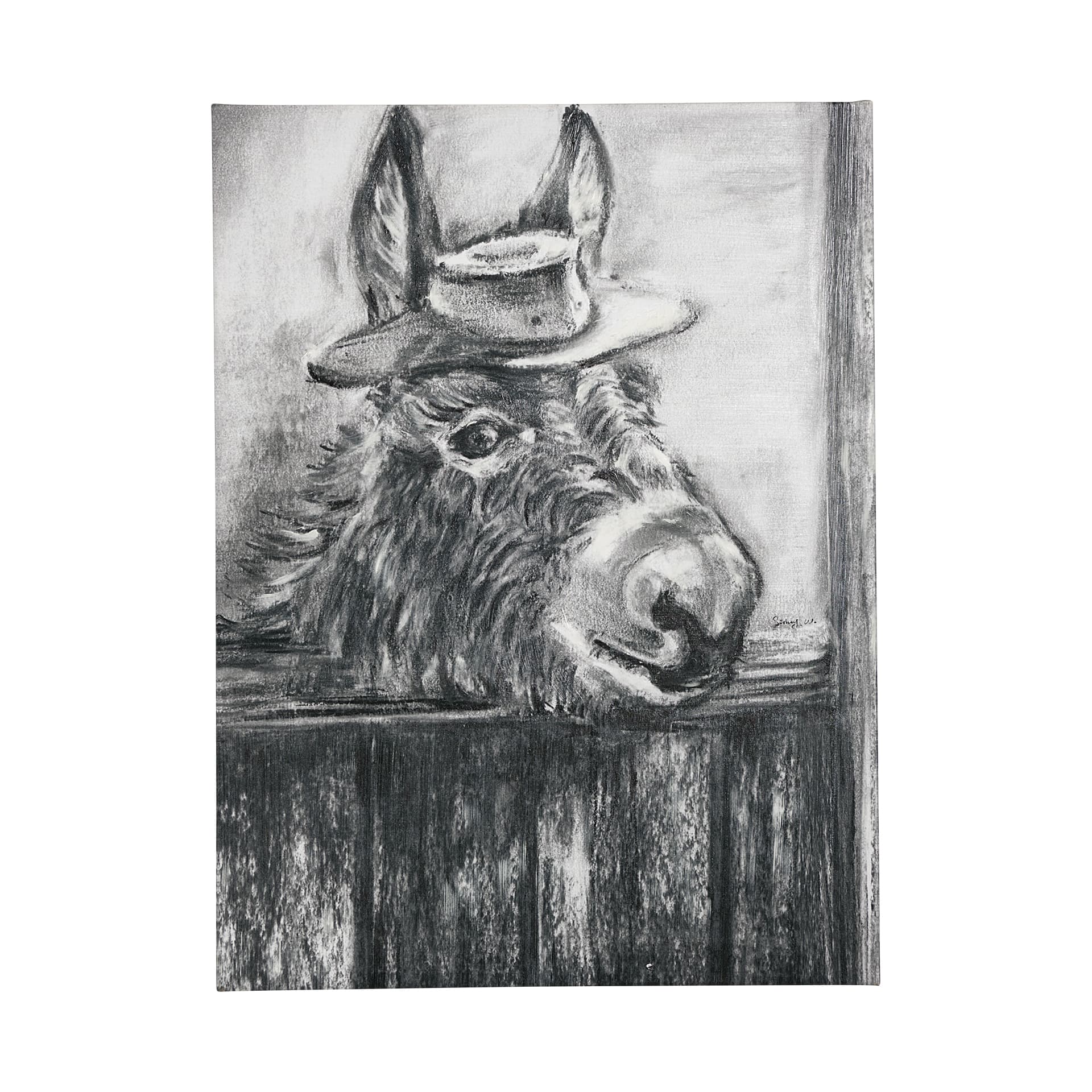 Donkey II by Mercana Studio a Hand Embellished Textured Canvas — product photograph