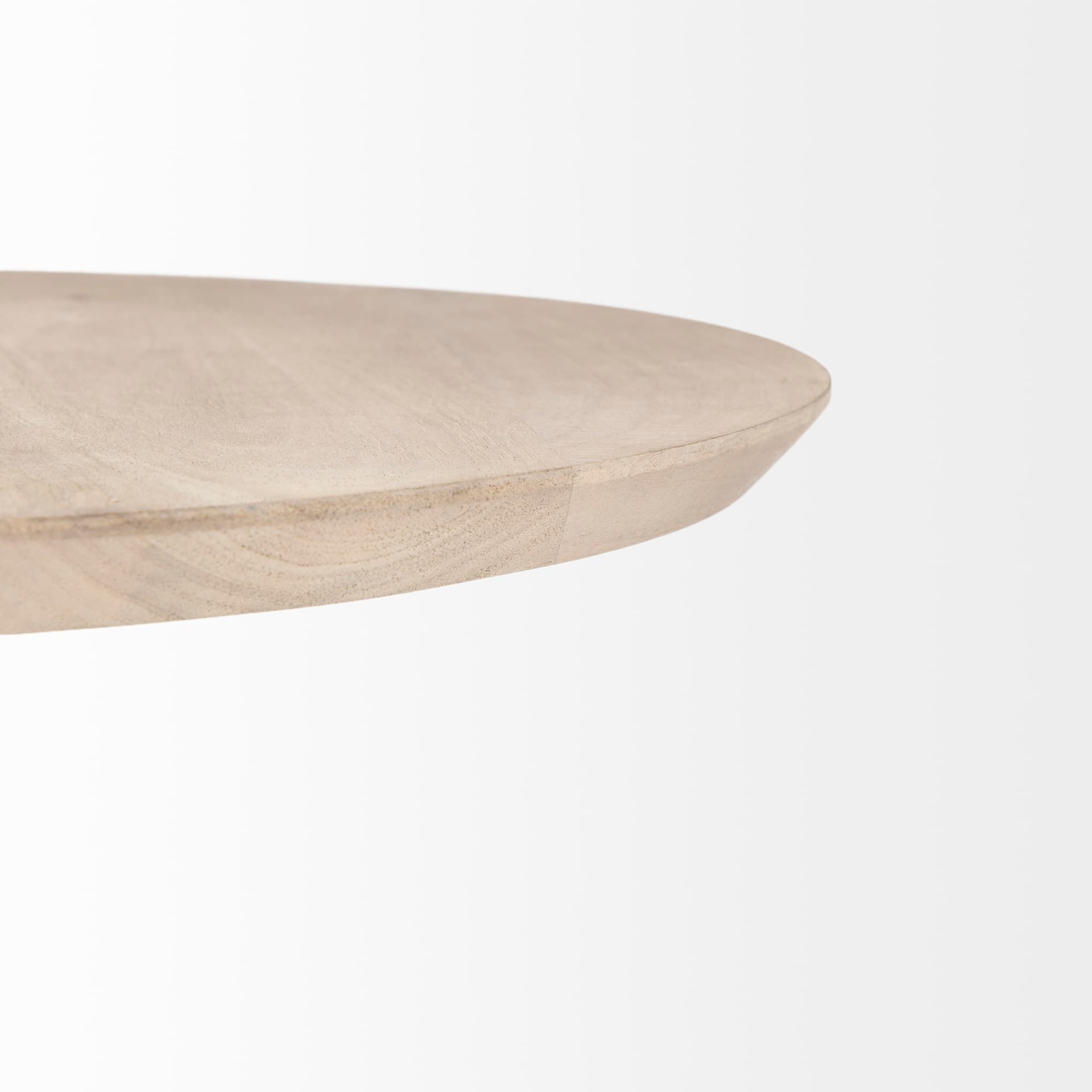 Maxwell 20" Round Light Brown Wood w/ Gold Metal Pedestal Side Table — product photograph