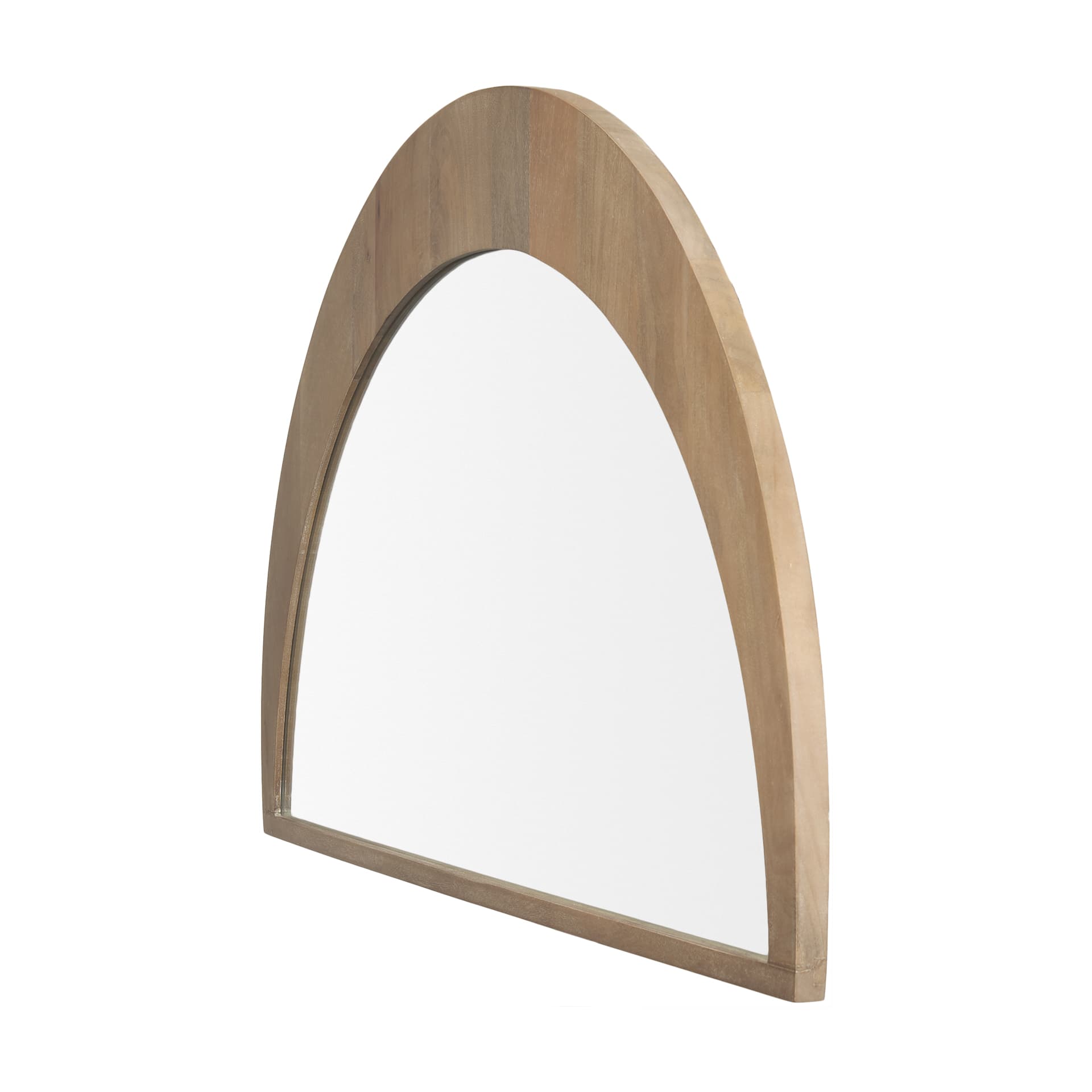 Celeste Light Brown Wood Large Mirror — product photograph