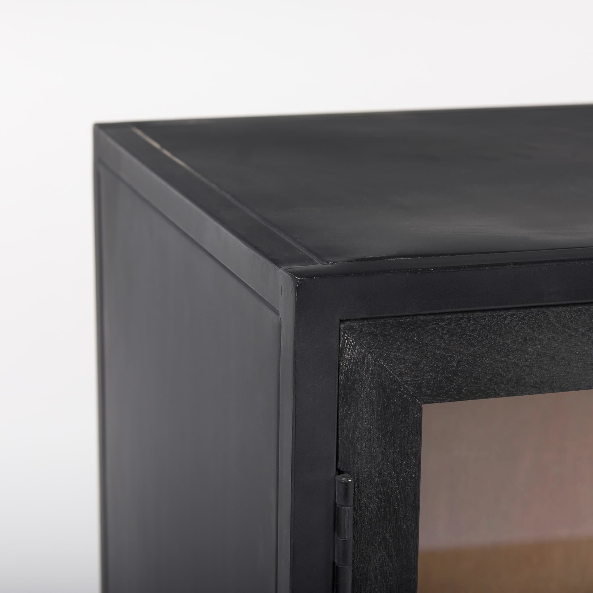 Sloan 40.0W Black Wood W/Black Metal Frame Accent Cabinet — product photograph