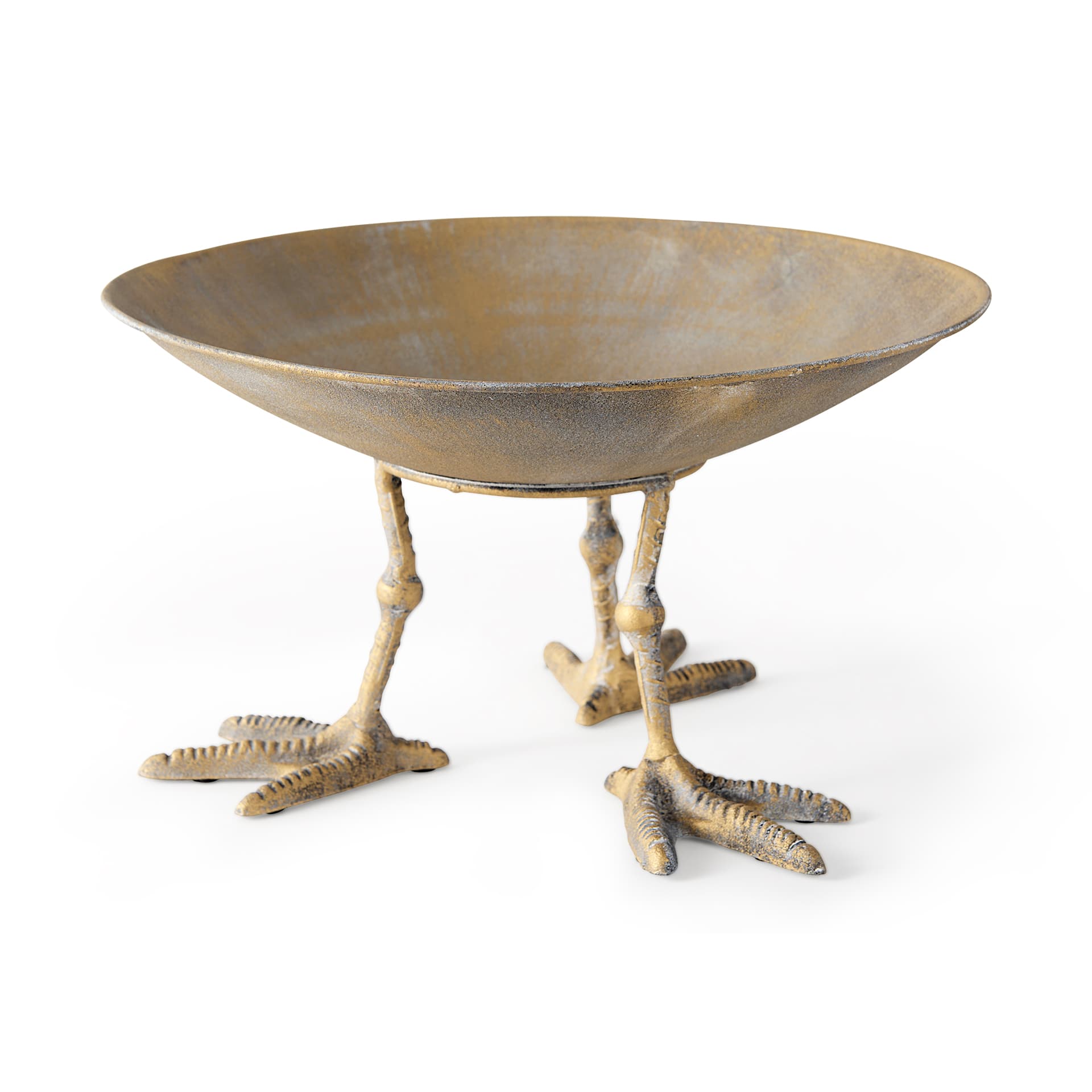 Chadwick II 13L x 13W Gold Metal Webbed Feet Bowl — product photograph