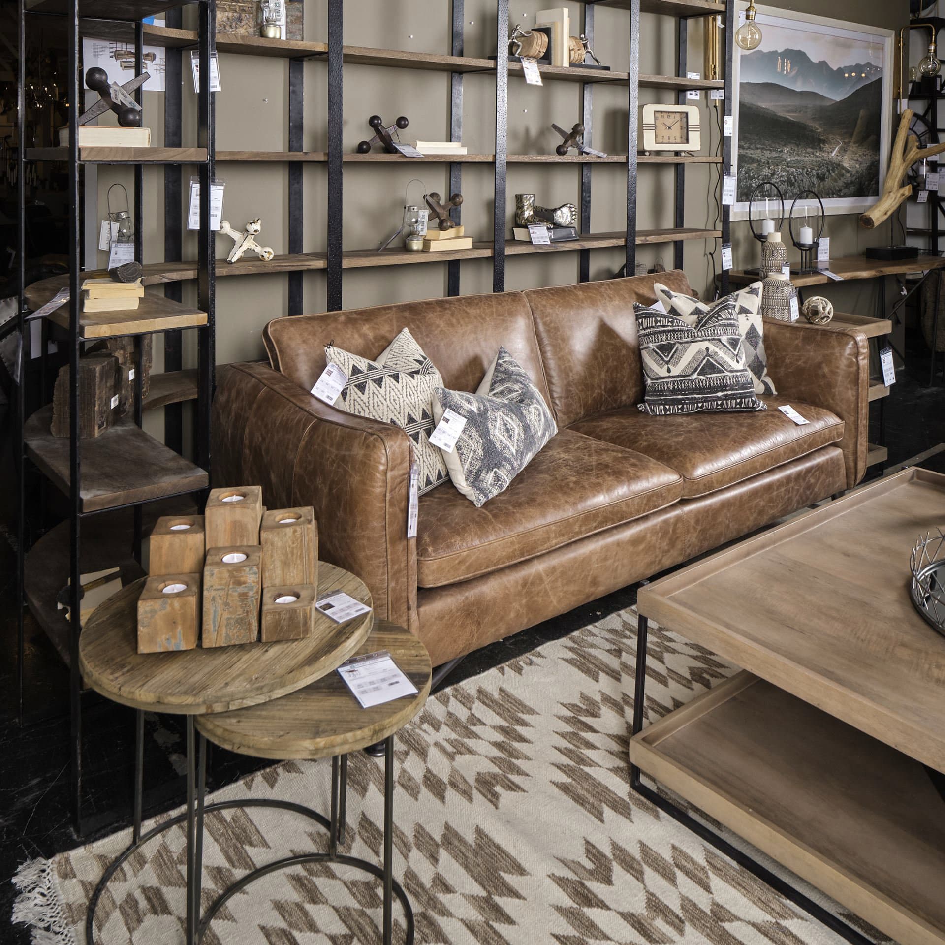 Cobain I 84" Brown Leather Two Seater Sofa — product photograph