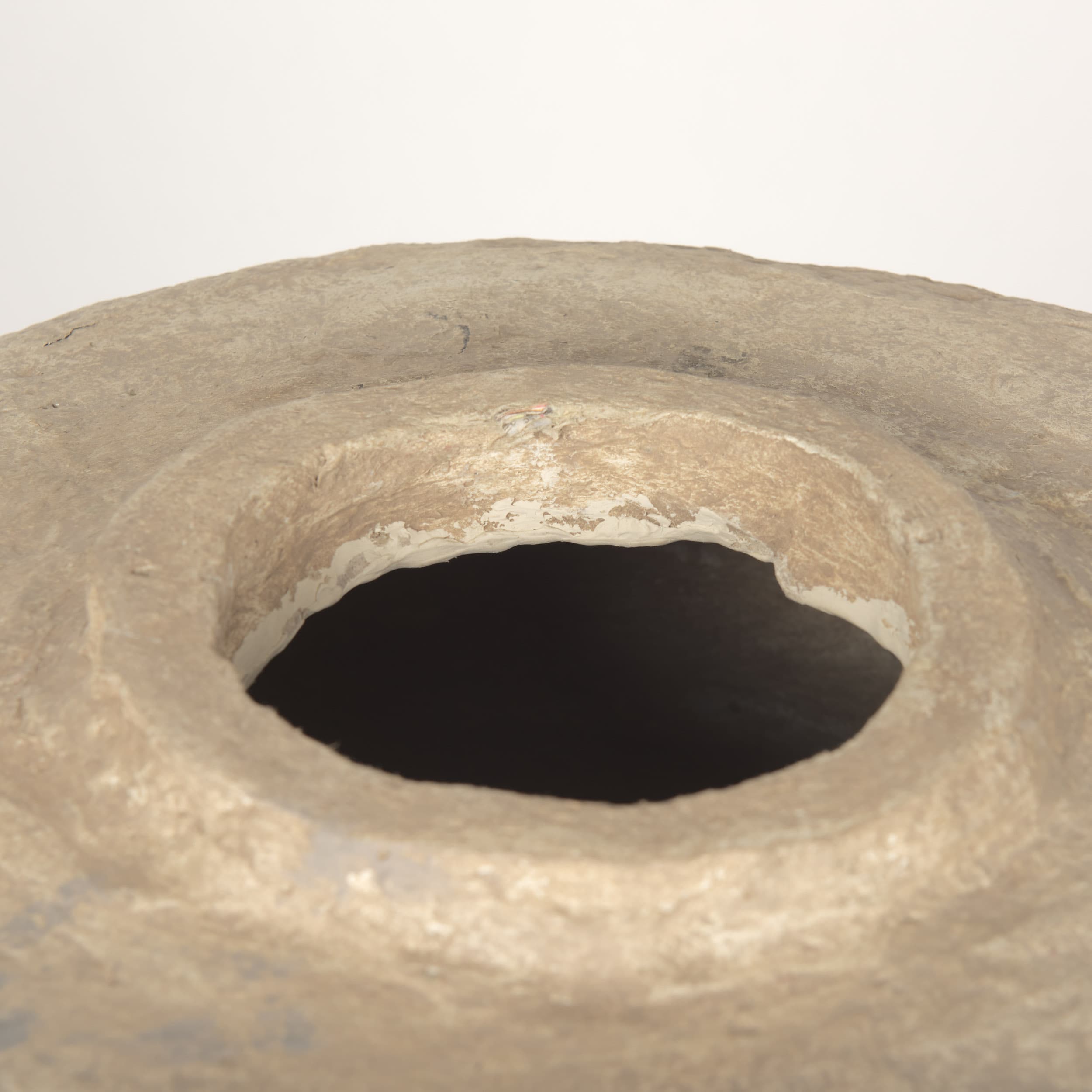 Rama Large Beige Paper Mache Floor Vase — product photograph