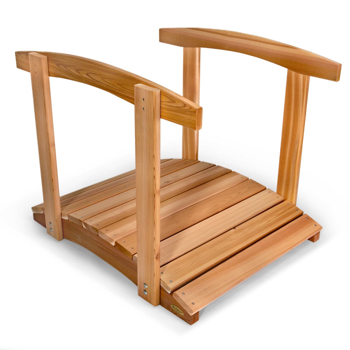3-Ft Cedar Garden Bridge with Side Rails — product photograph