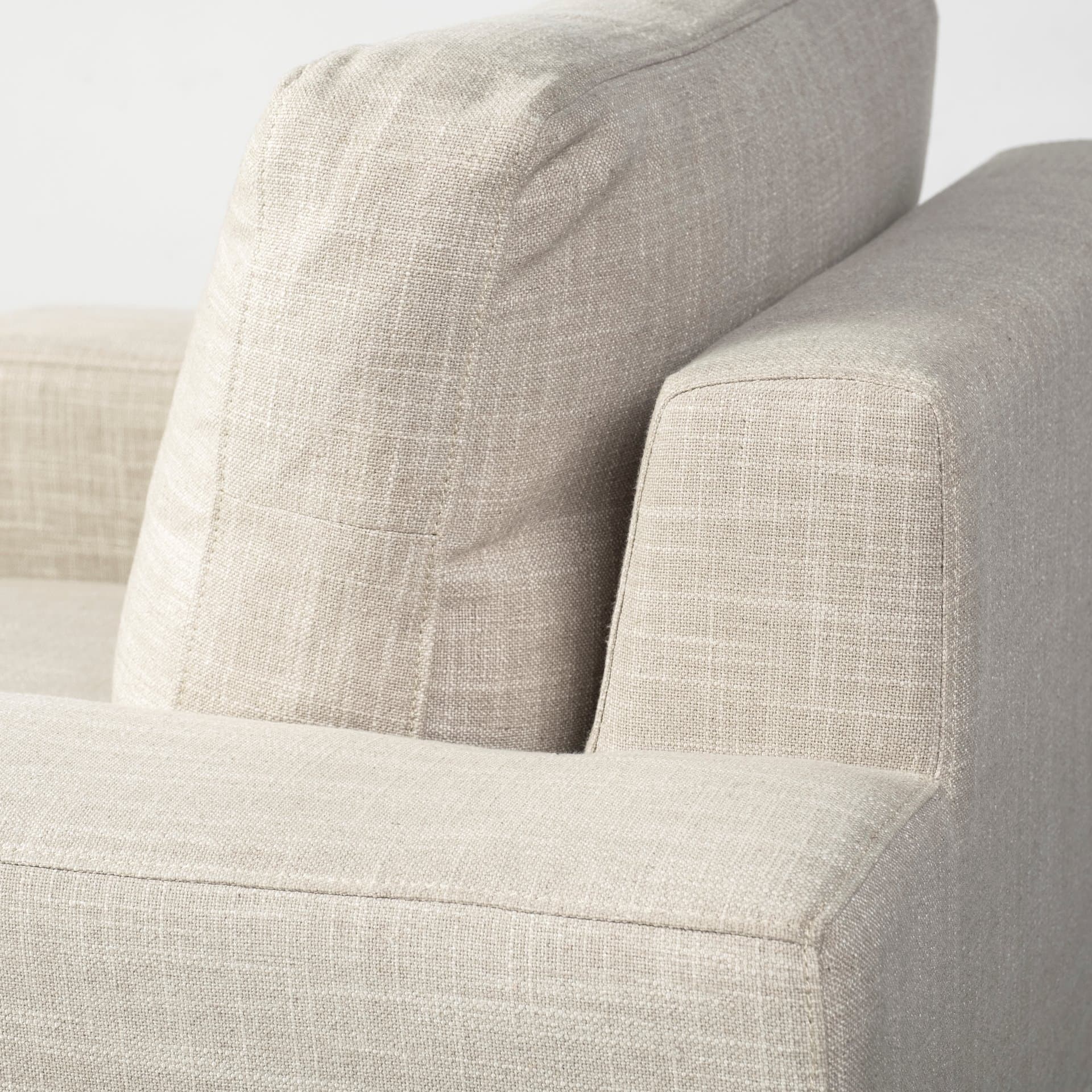Colburne I Beige Fabric W/ Wood and Iron Frame Accent Chair — product photograph