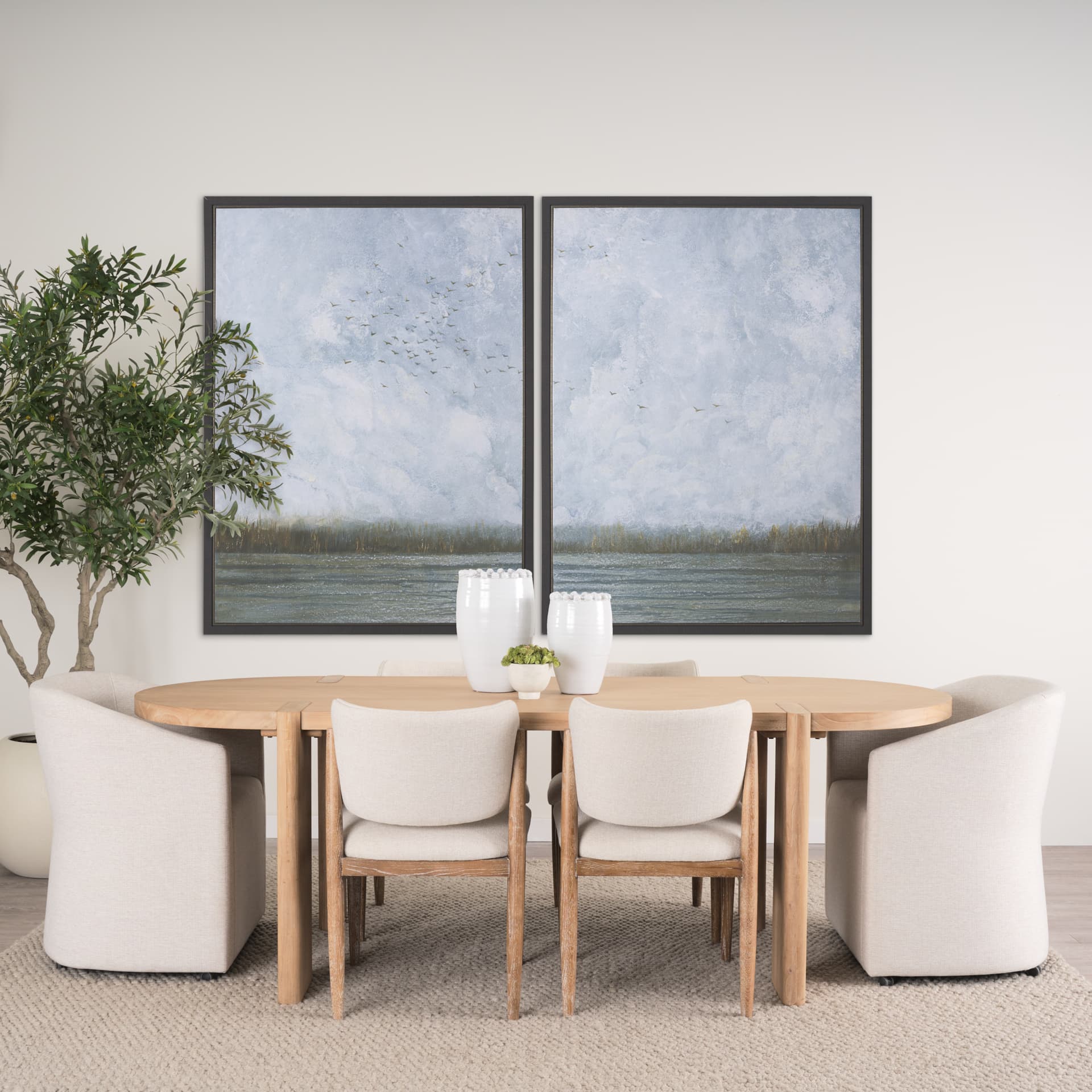 Spring is Coming I by Mercana Studio a Hand Embellished Textured Framed Canvas — in a styled room