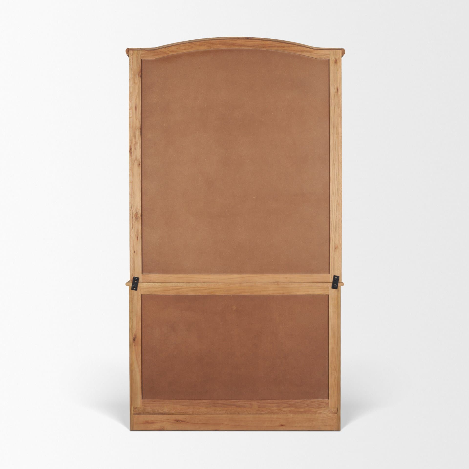 Carrington 85" Sideboard & Hutch | Brown Oak Wood w/ Brass Hardware — product photograph