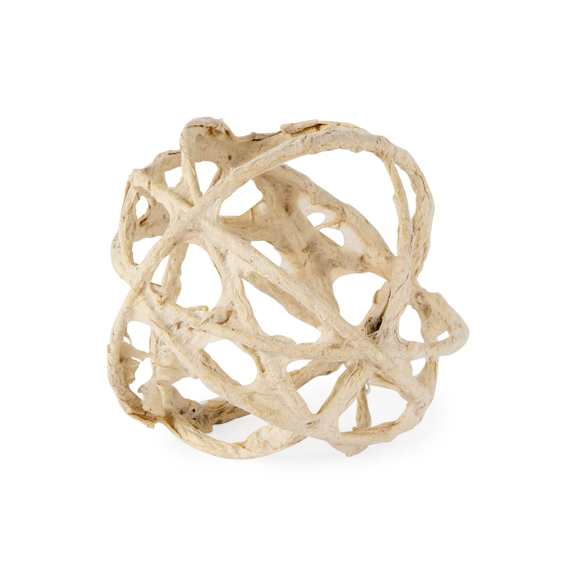 Kali 4.5L x 4.5W x 4.5H Small Beige Decorative Metal and Paper Object — product photograph