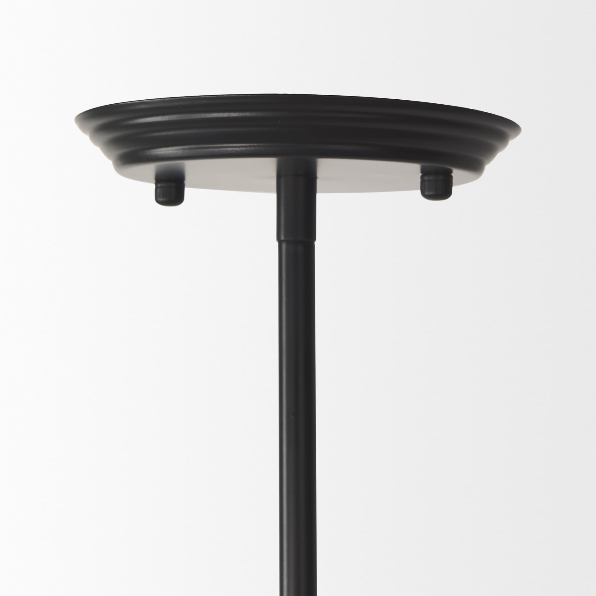 Farrah Frosted Glass Globe set in Matte Black Metal Pendant Ceiling Light — product photograph
