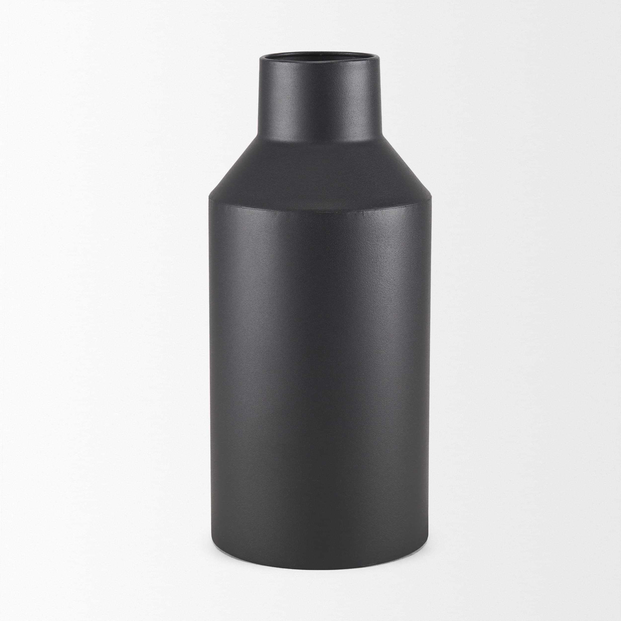 Tosca Tall Matte Black Metal Vase — product photograph