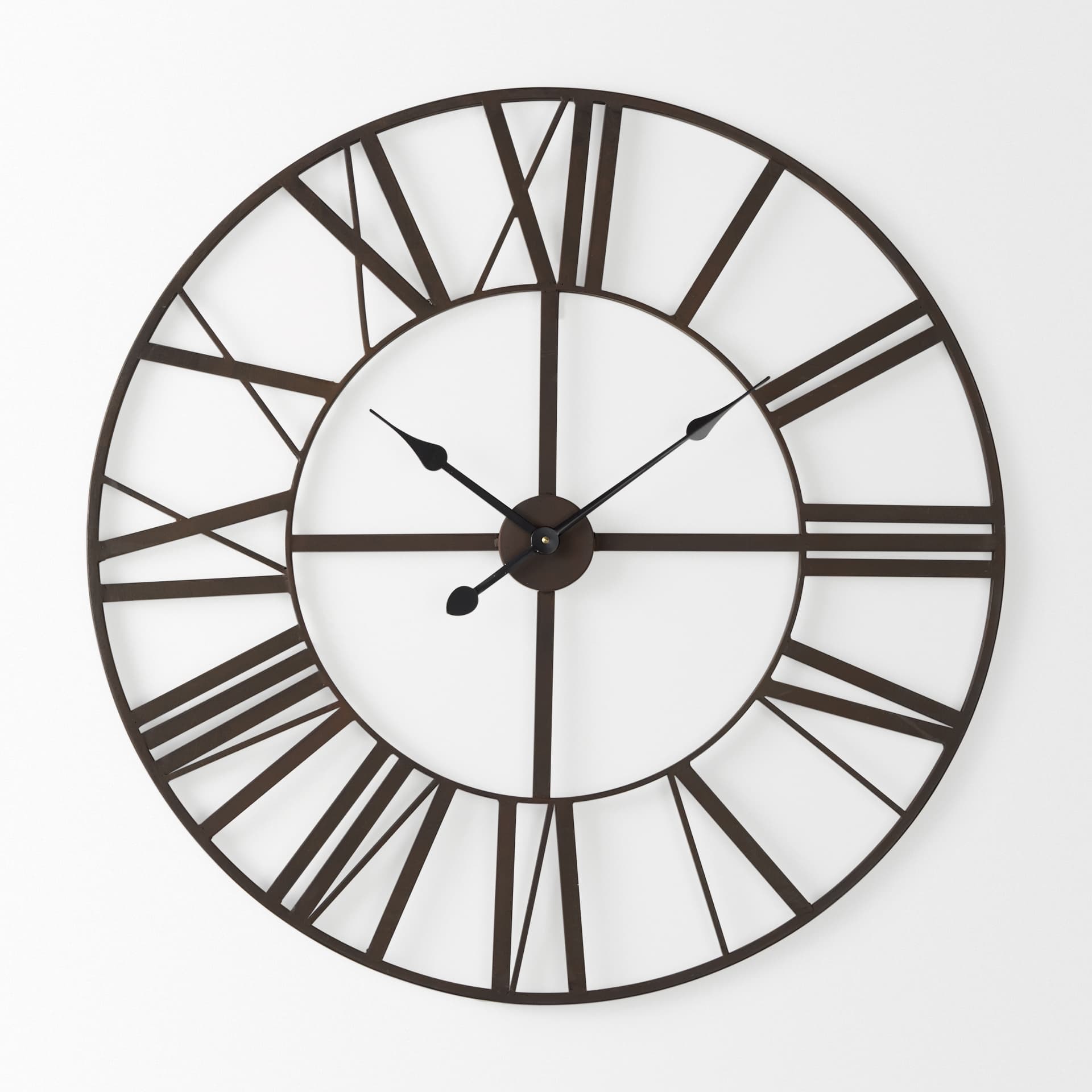 Pender 29.9L x 1.8W x 29.9H Black Iron Round Wall Clock — product photograph