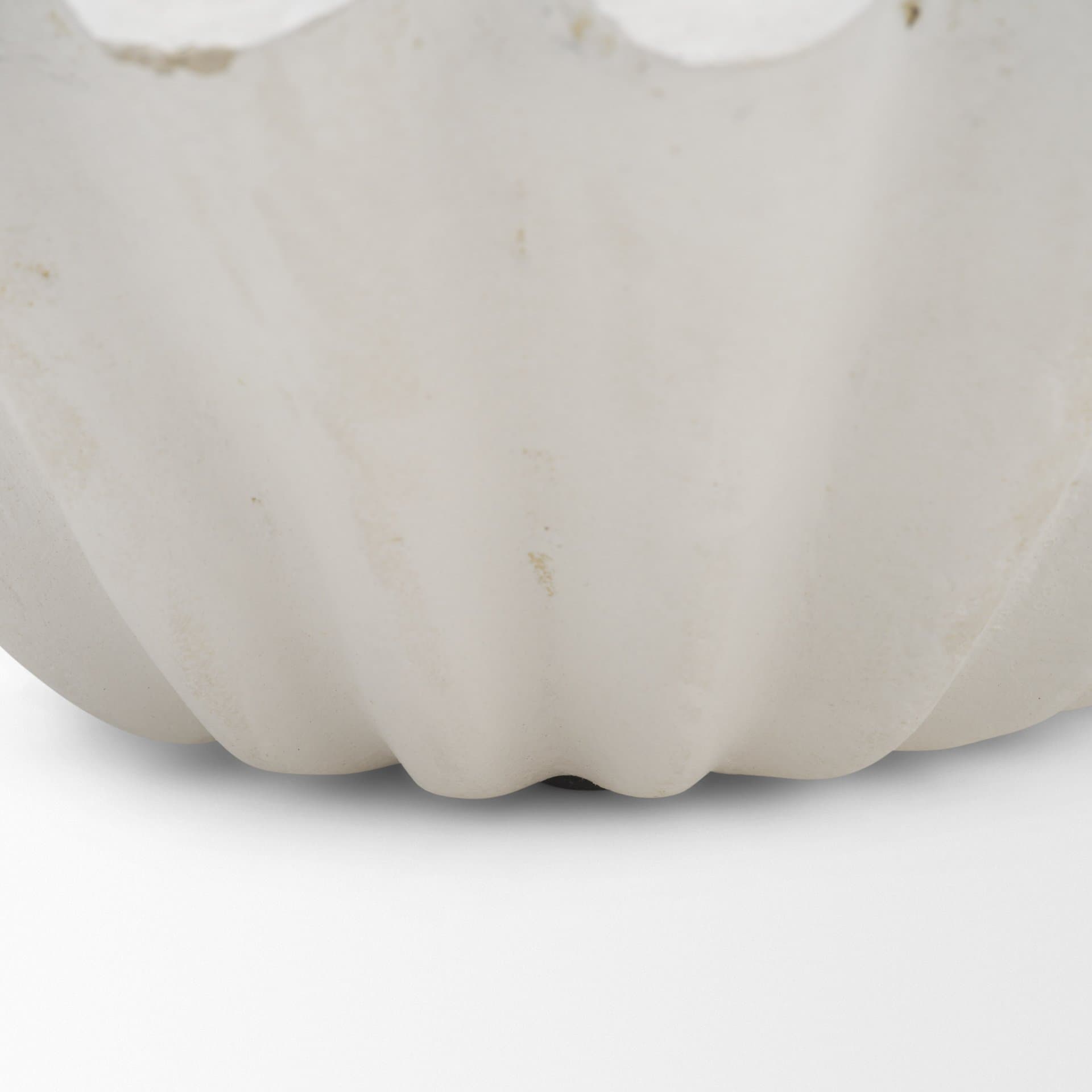 Camelia Small Fluted White Paper Mache Round Centerpiece Bowl — product photograph