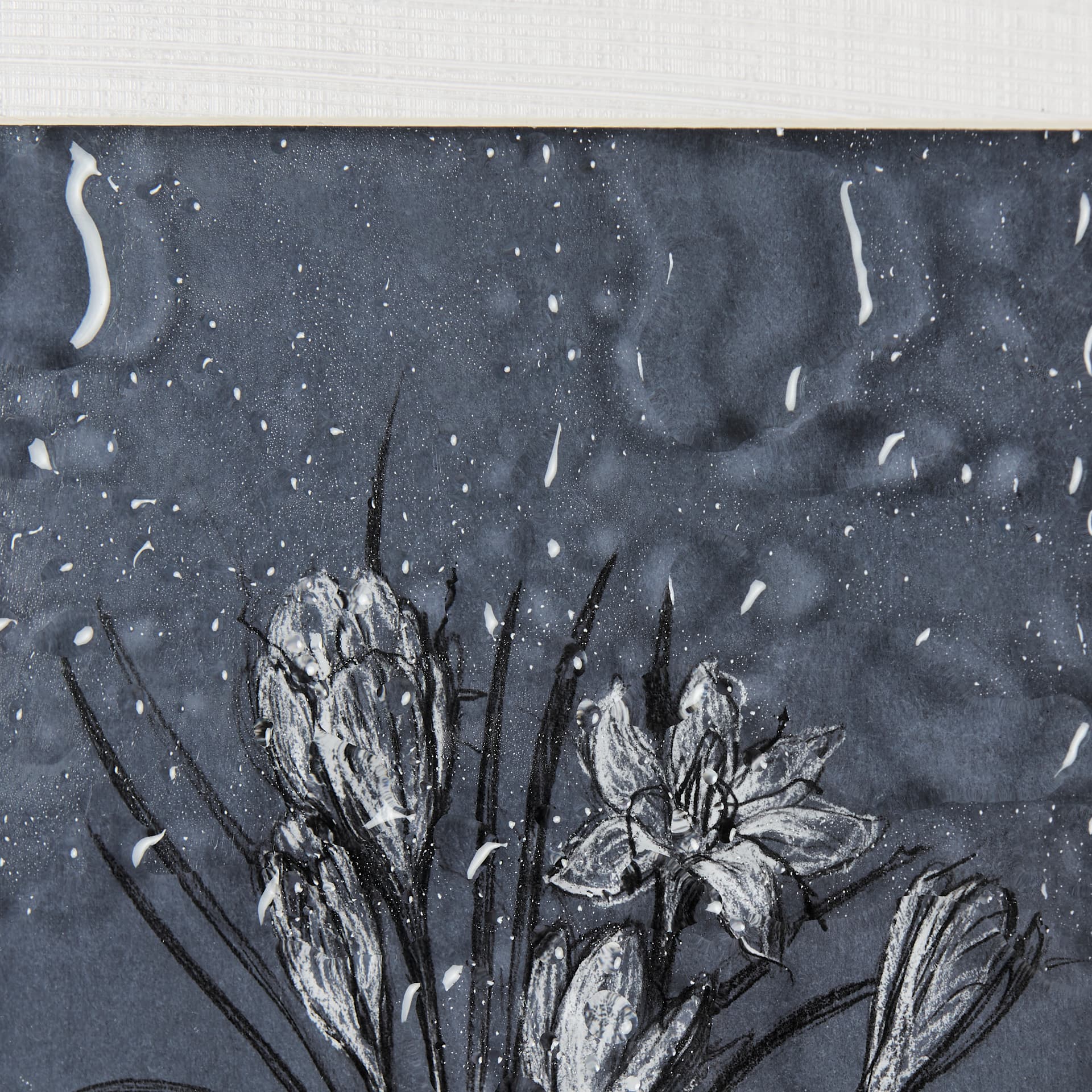 Botanical sketches V (Blue) by Mercana Studio Hand Embellished Framed Art Print Matted under Glass — product photograph