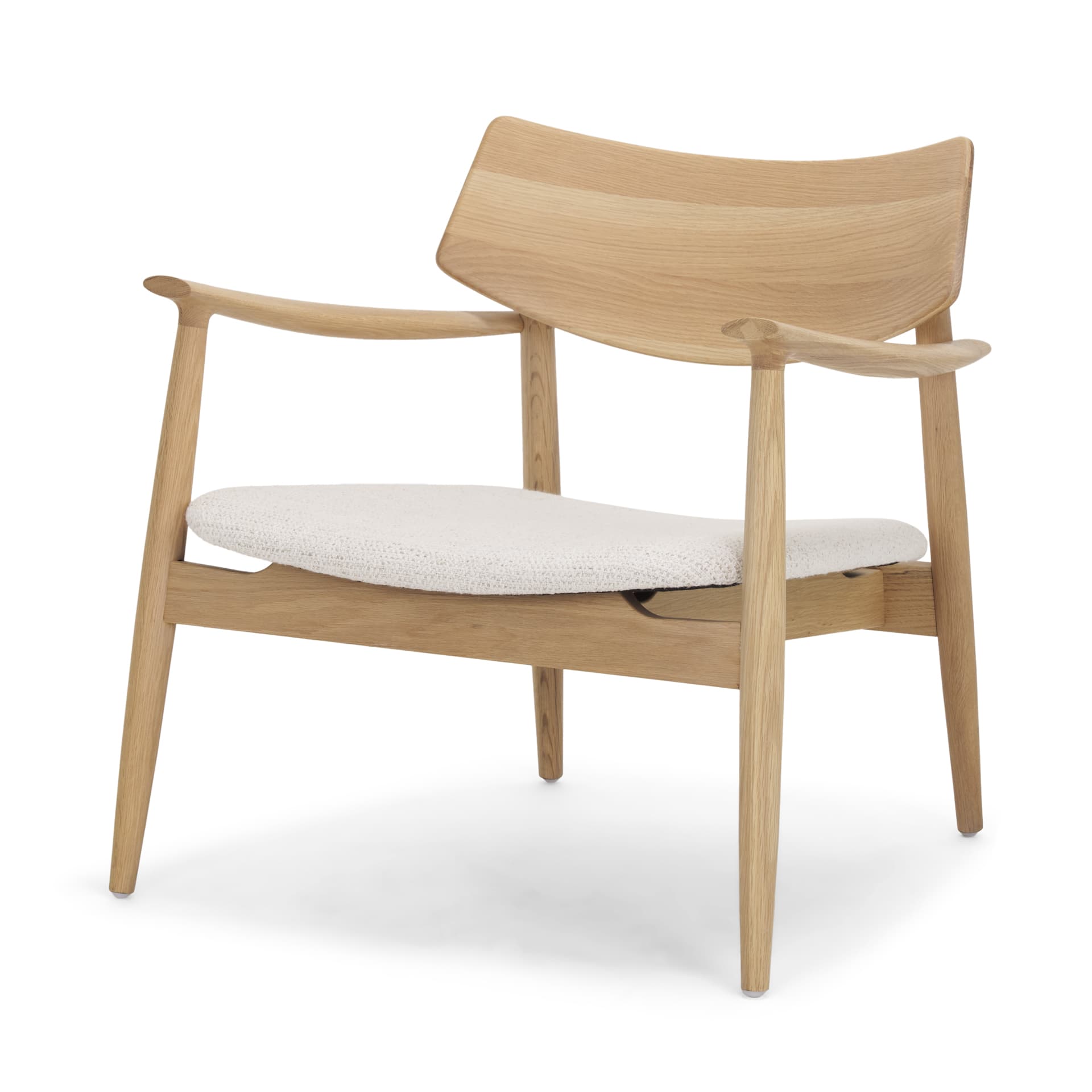 Haggen Light Brown Oak Wood w/ Cream Fabric Accent Chair — product photograph