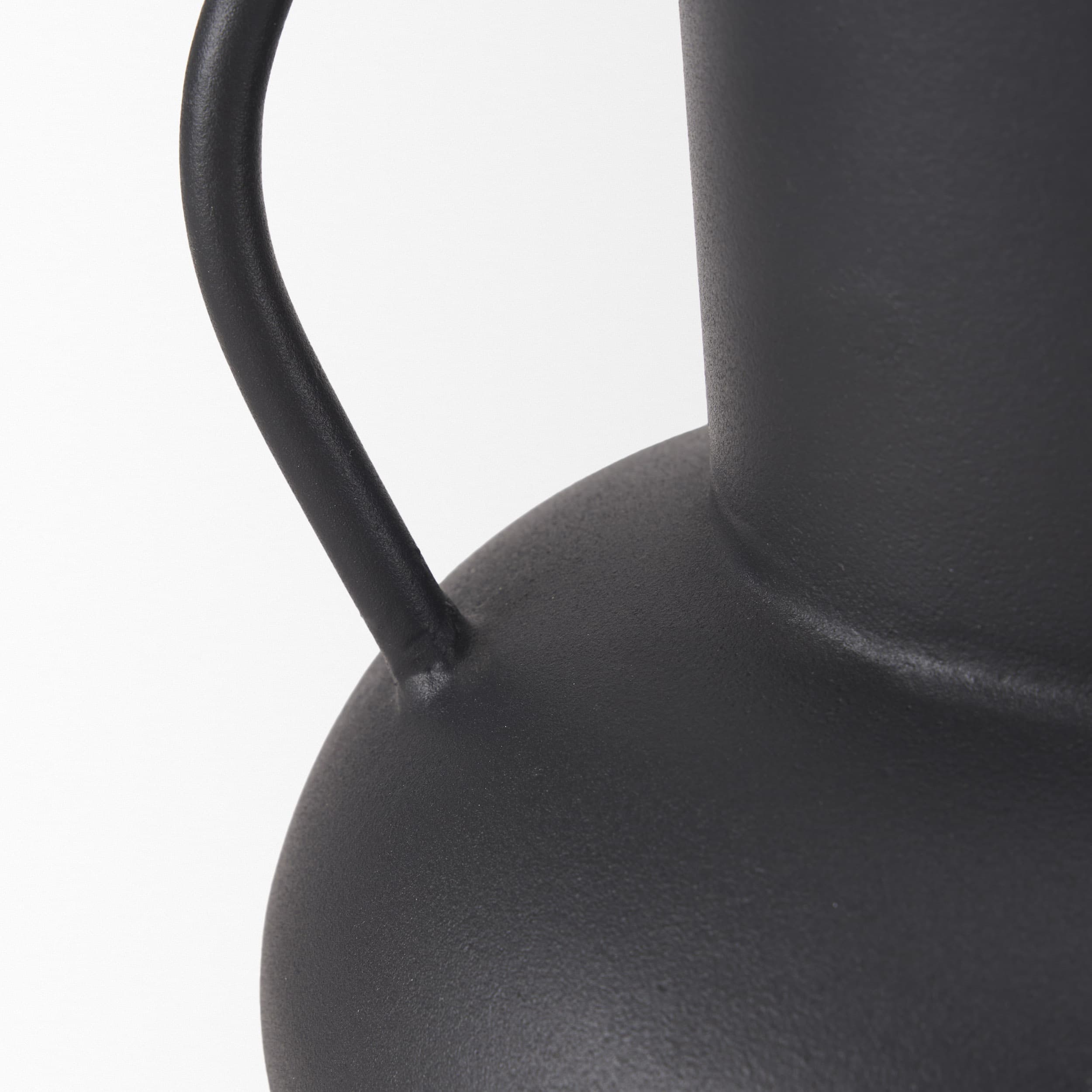Tasya Small Matte Black Metal Vase — product photograph