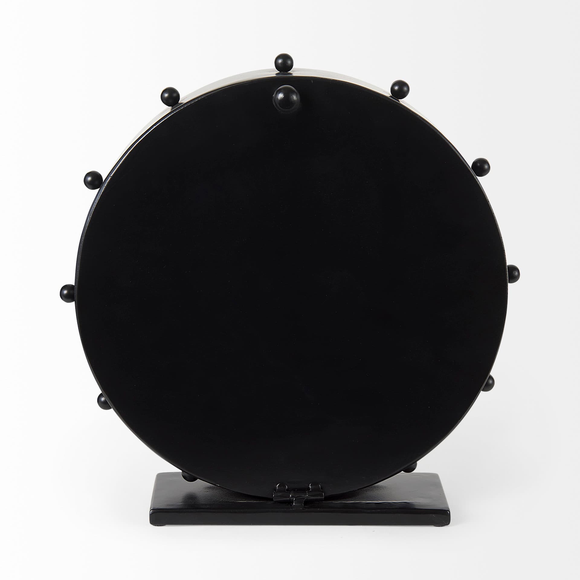 Marian 11.0L x 3.1W x 11.0H Black Studded Round Table Clock — product photograph