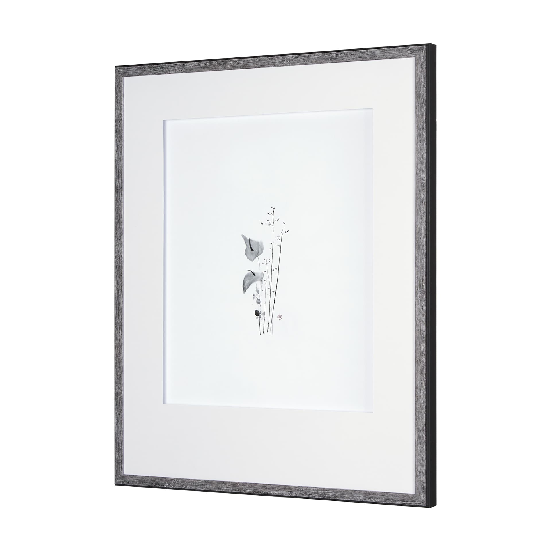 Anthurium II by Mercana Studio a Hand Embellished Textured Framed Art Print Matted under Glass — product photograph