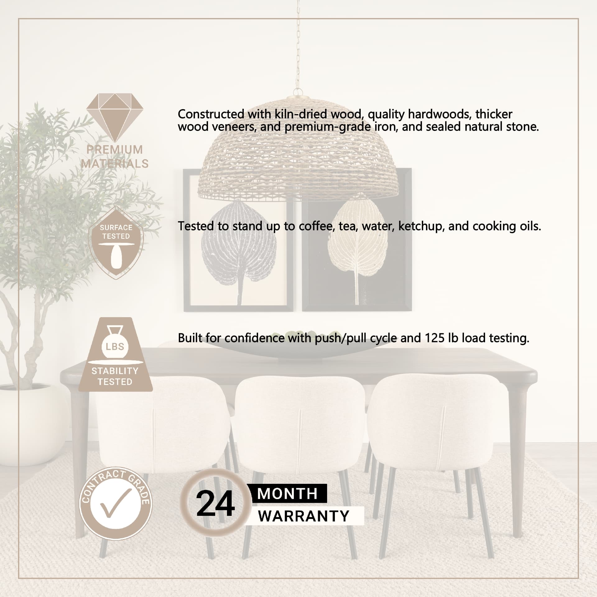 Suvan 72"L x 36"W Rectangular Dining Table | Modern | Med-Dark Brown Wood | Seats 6 — product photograph