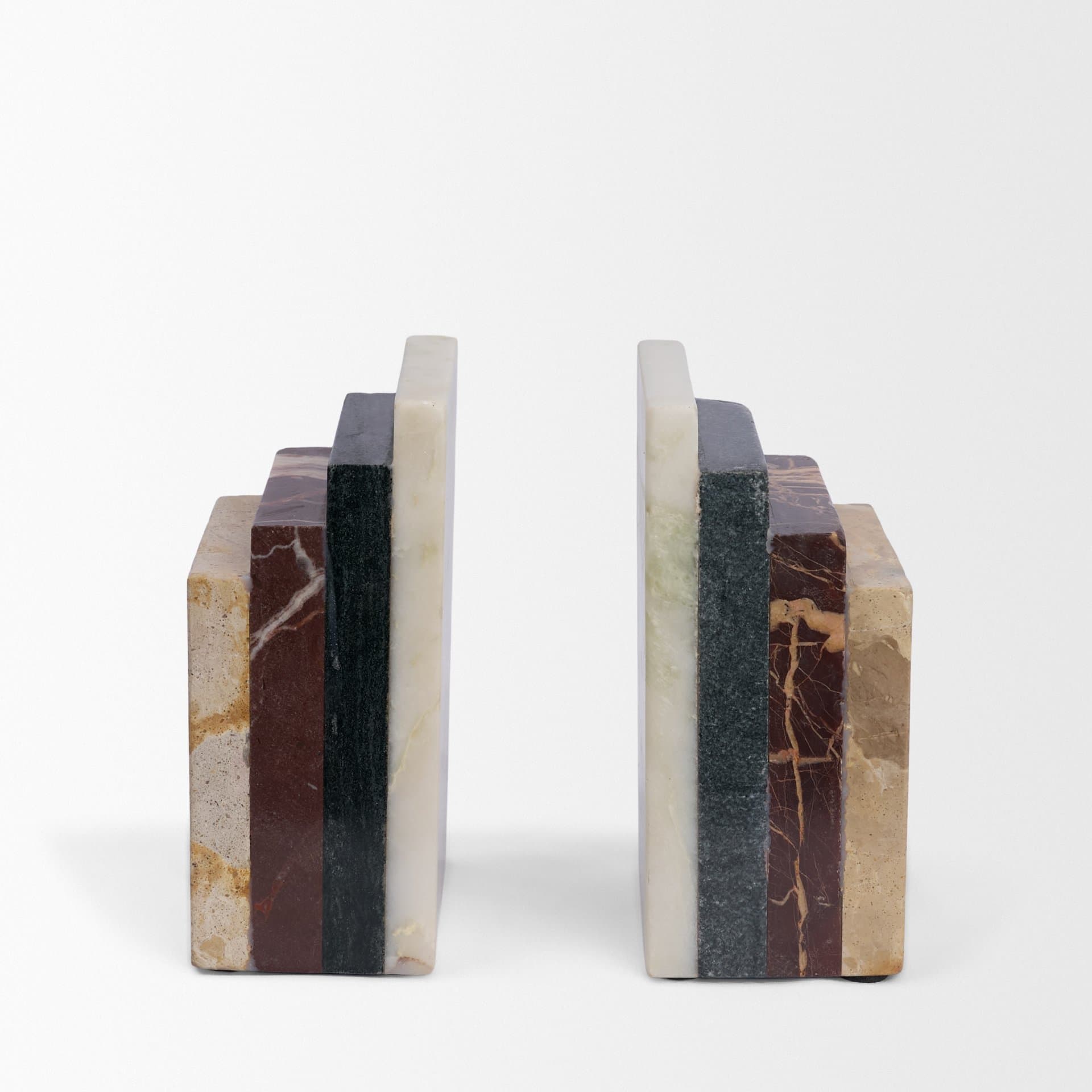 Corte Mixed Marble Stacked Bookends — product photograph