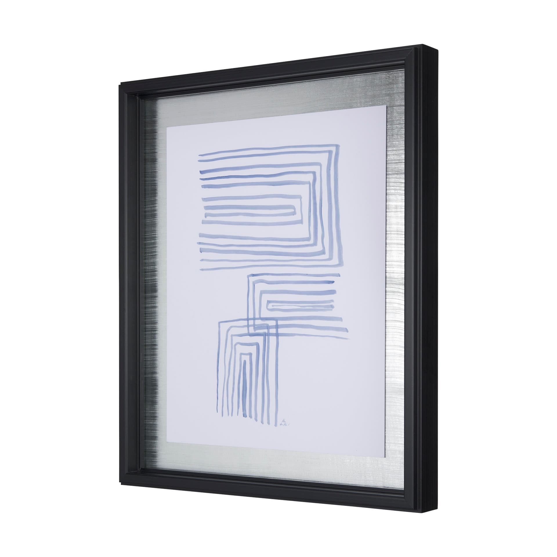 Lines I by Mercana Studio a Hand Embellished Textured Framed Art Print Matted under Glass — product photograph
