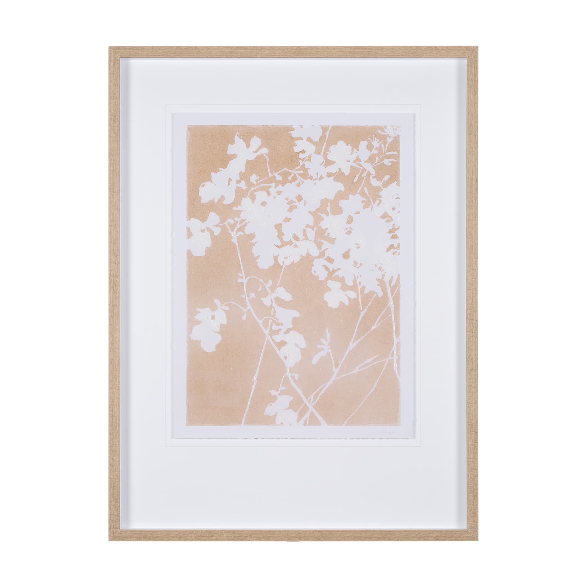Flower Silhouette-Jasmine by Mercana Studio Hand Embelished Framed Art Print Matted under Glass — product photograph
