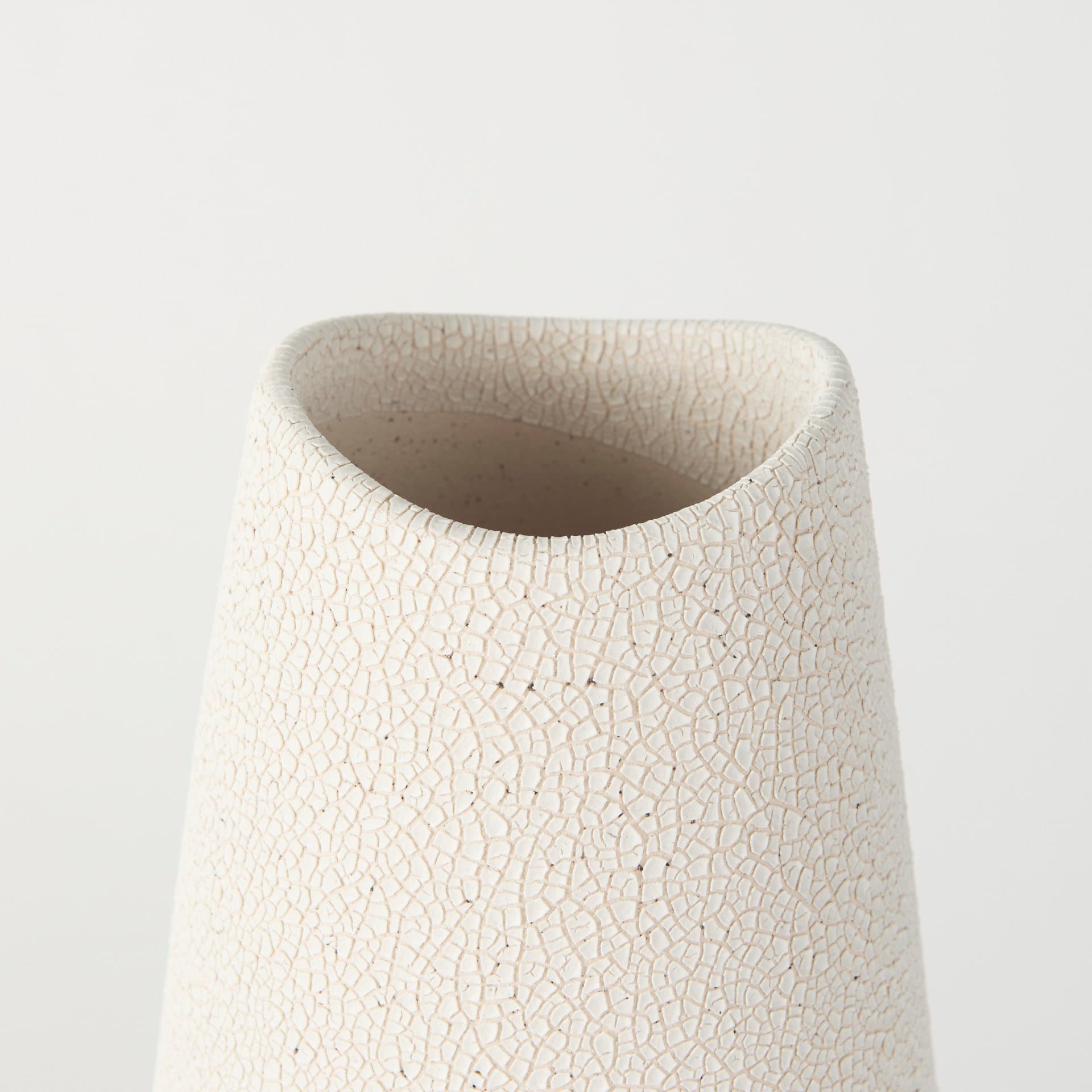 Salar 5.9L x 5.9W x 14.0H Cream Conical Crackled Ceramic Vase — product photograph