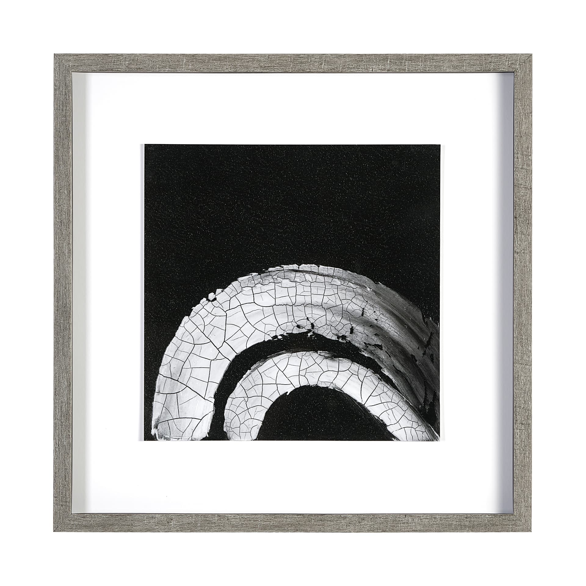 Ying (Black) by Mercana Studio a Hand Embellished Textured Framed Art Print Matted under Glass — product photograph