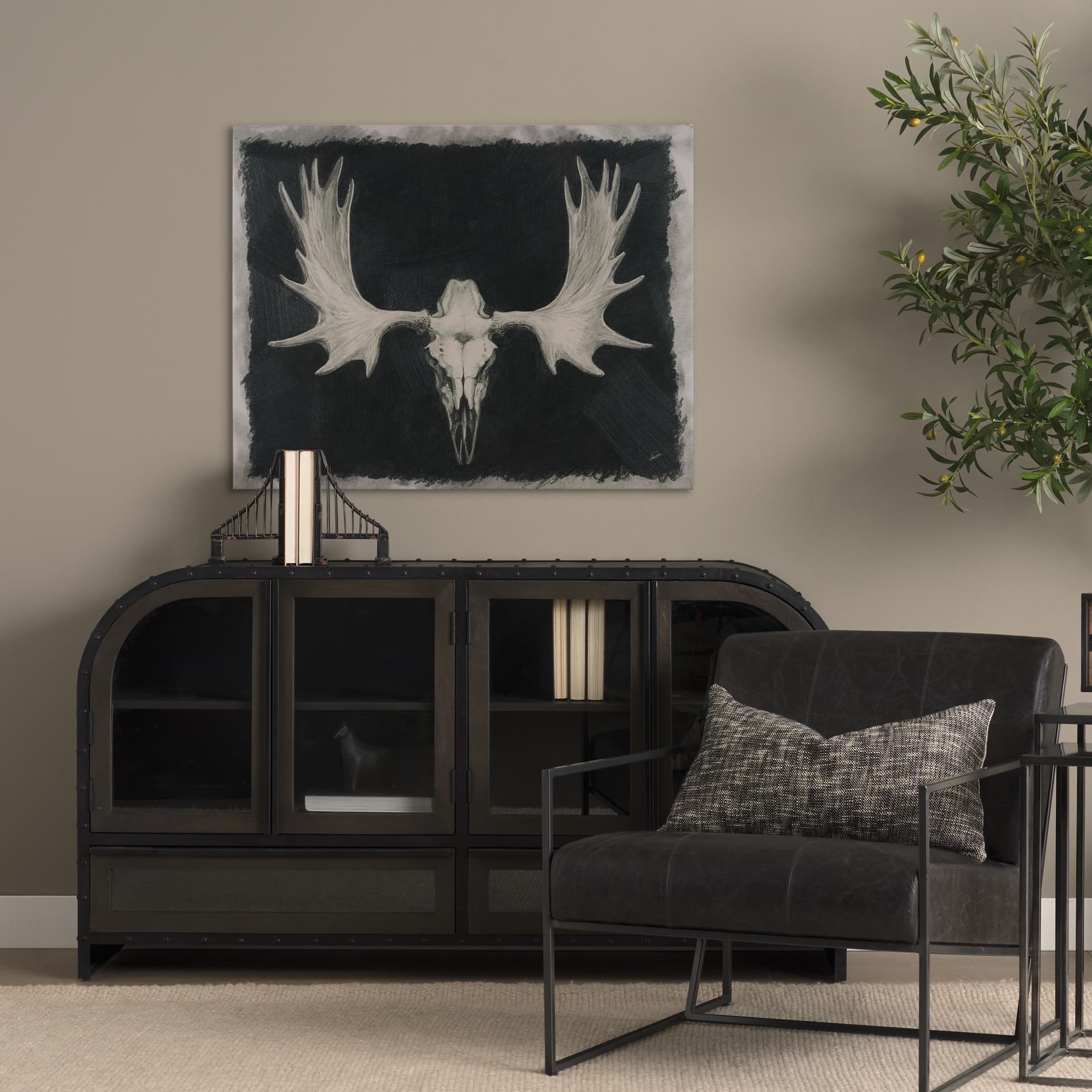 Oddment by Mercana Studio Hand-Embellished Textured Artwork — in a styled room