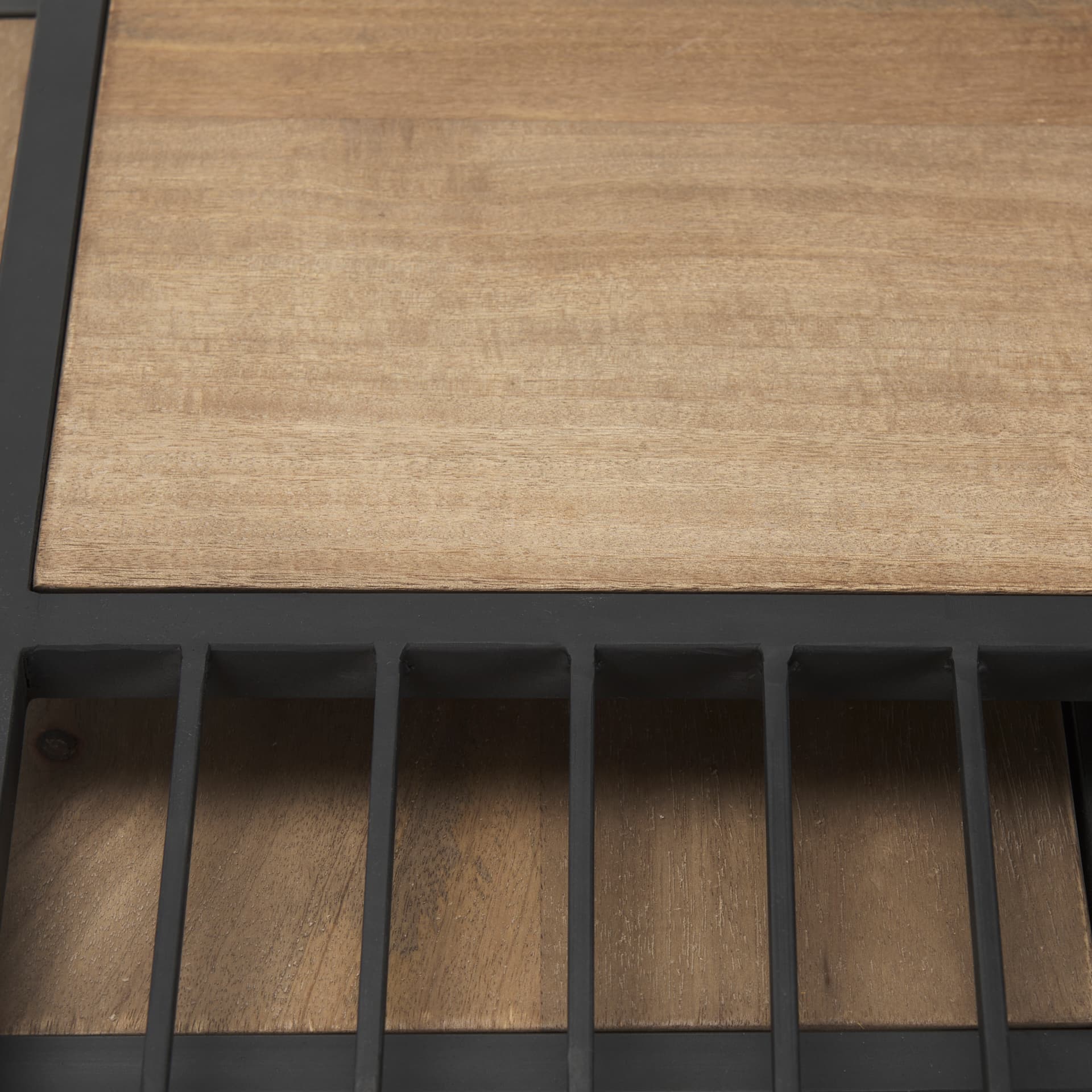 Miles Black Metal w/ Light Wood Nesting End/Side Table — product photograph
