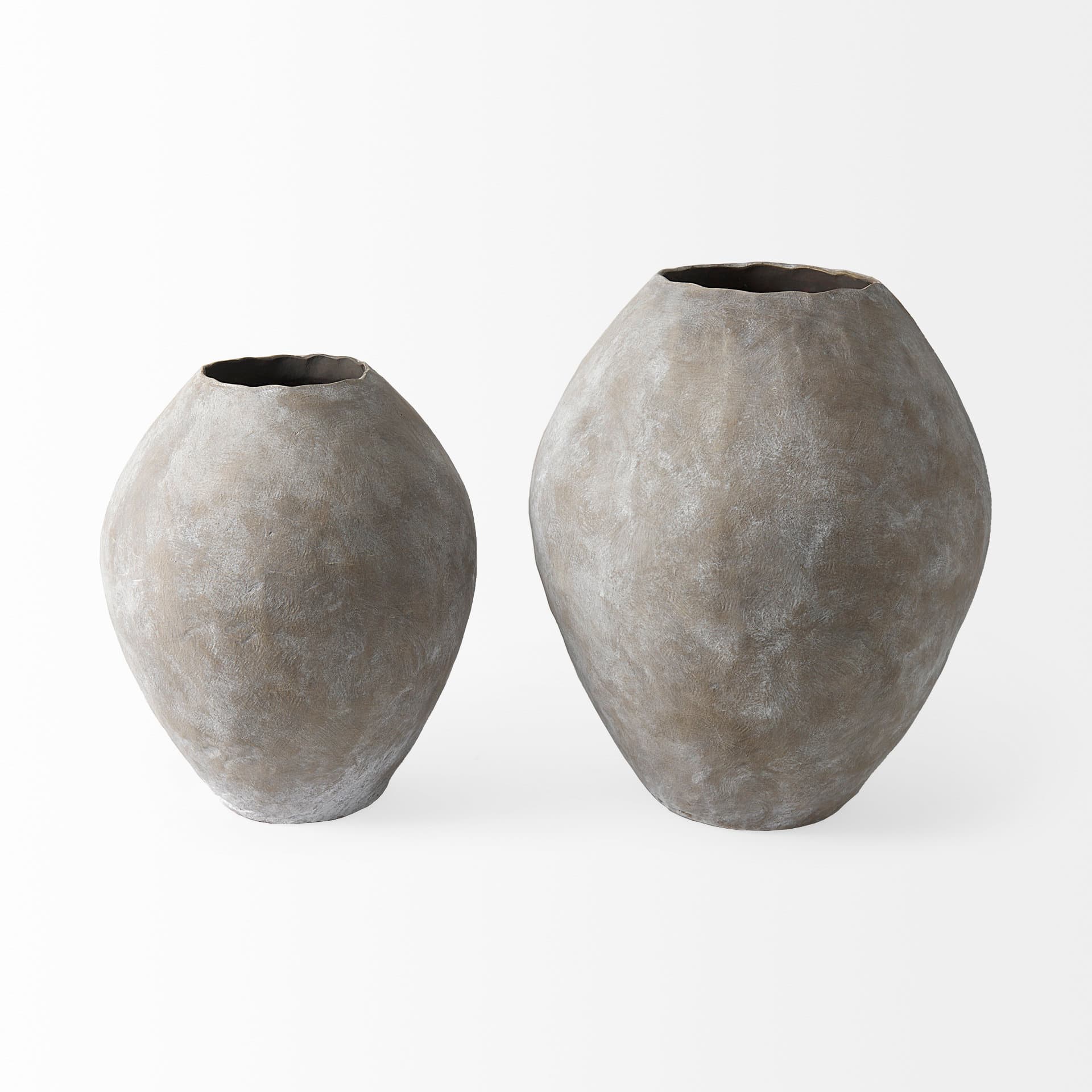 Gobi 19.75L x 20H Small Tan Ceramic Oval Vase — product photograph