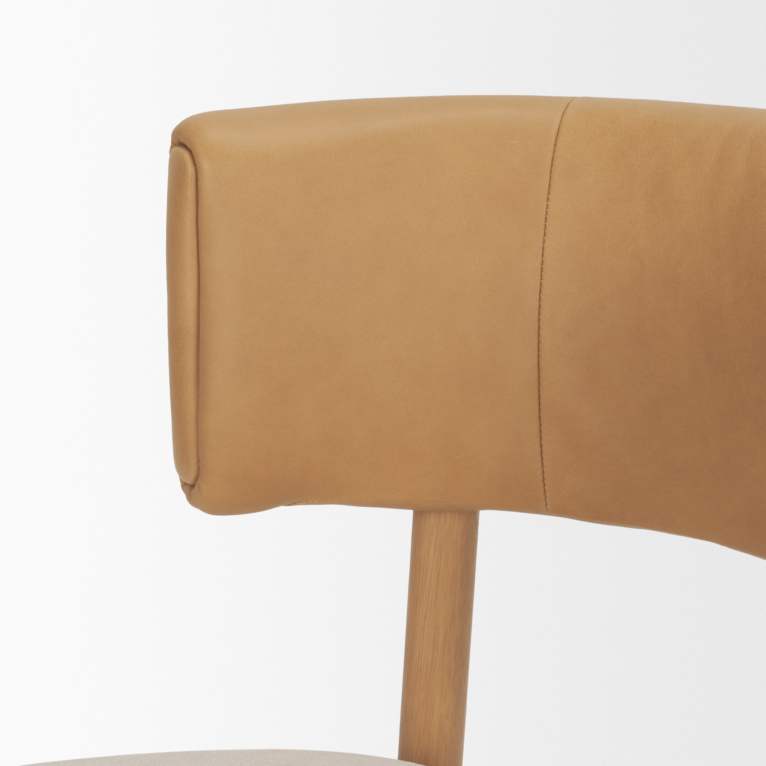 Motley Open Back Dining Side Chair | Cream Fabric w/ Brown Wood — product photograph