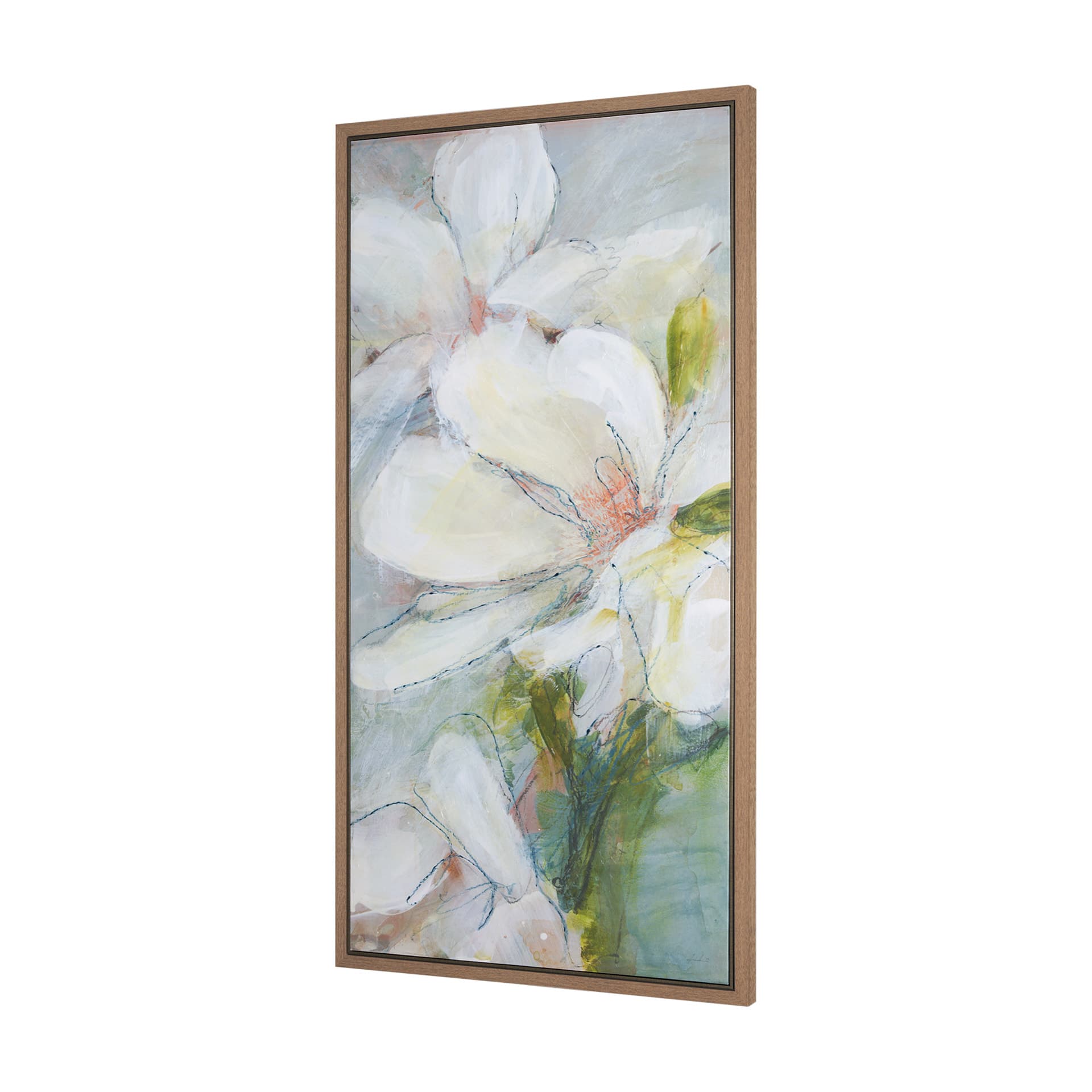 Aromatic Magnolia by Mercana Studio a Hand Embellished Textured Framed Canvas — product photograph