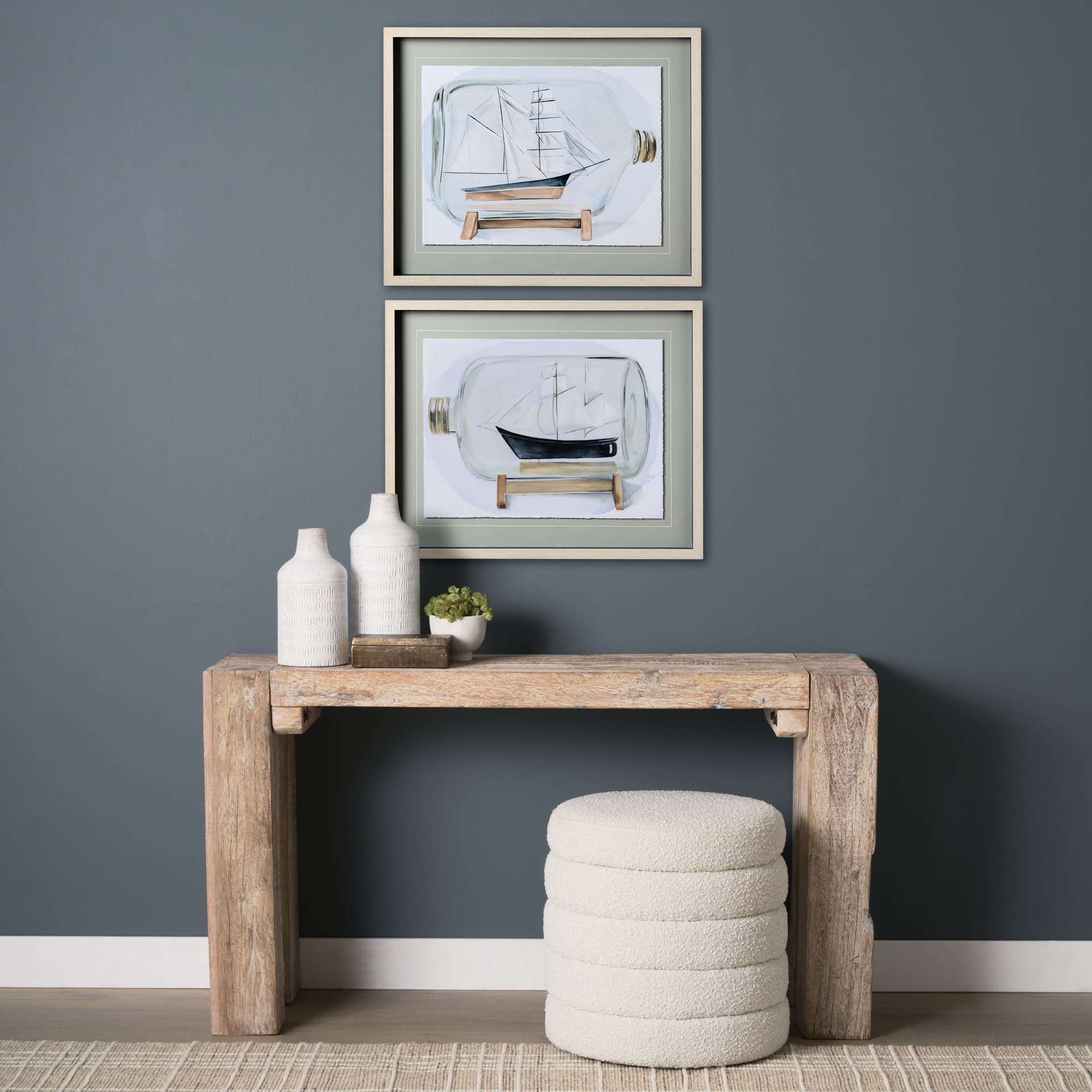 Sail the Seas II by Jennifer Paxton Parker a Framed Art Print Matted under Glass — in a styled room