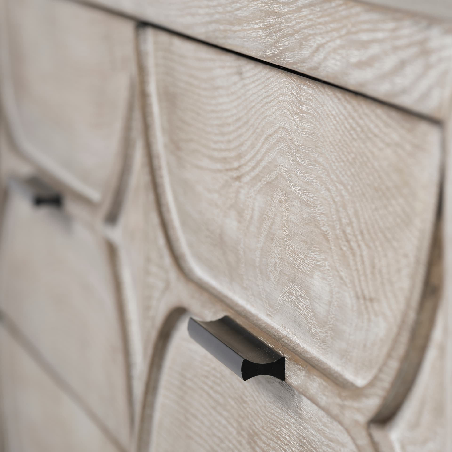 Giselle II Brown Fir Veneer W/Black Metal Leg 9 Drawer Sideboard — product photograph