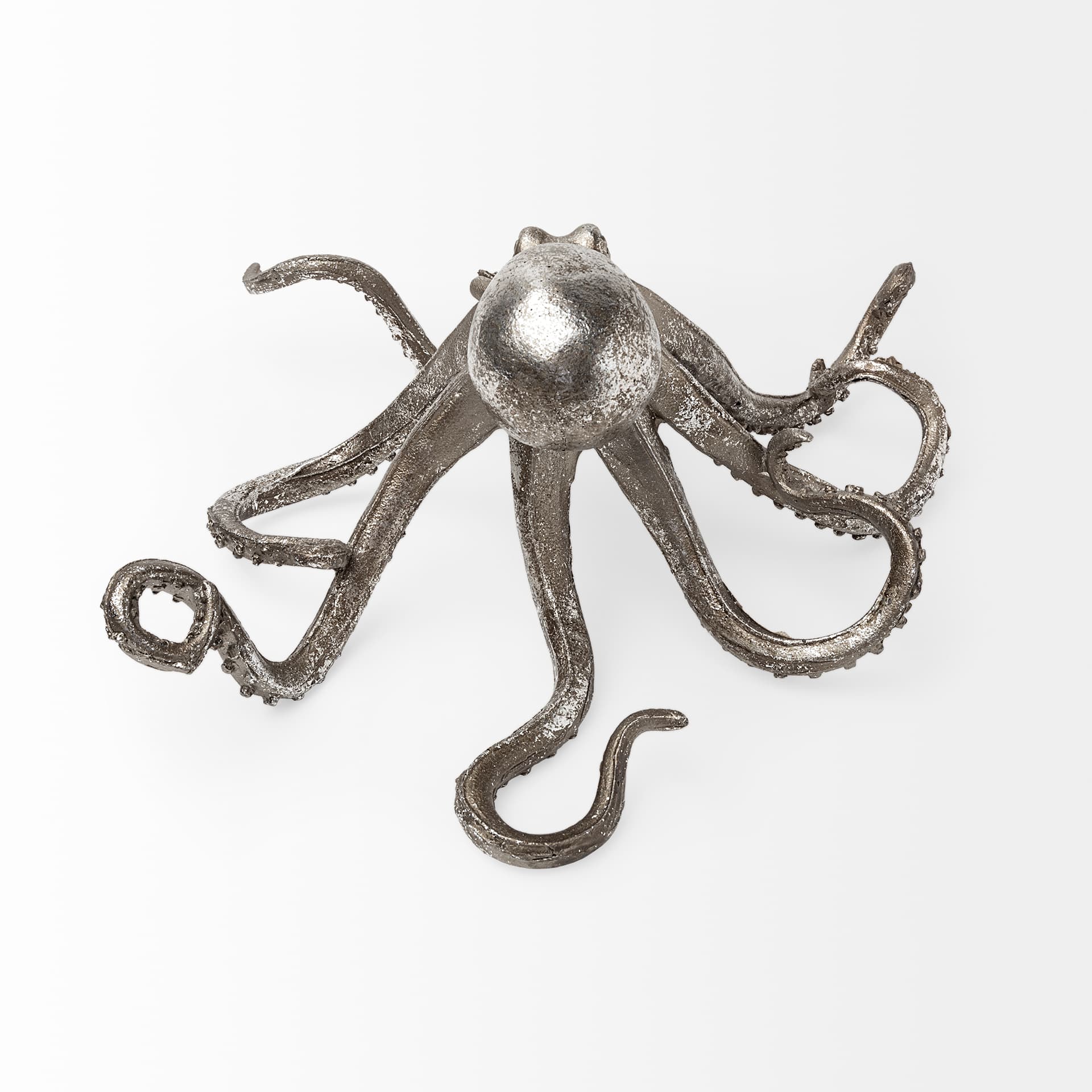 Strafford Medium 13L x 7W Silver Resin Octopus — product photograph