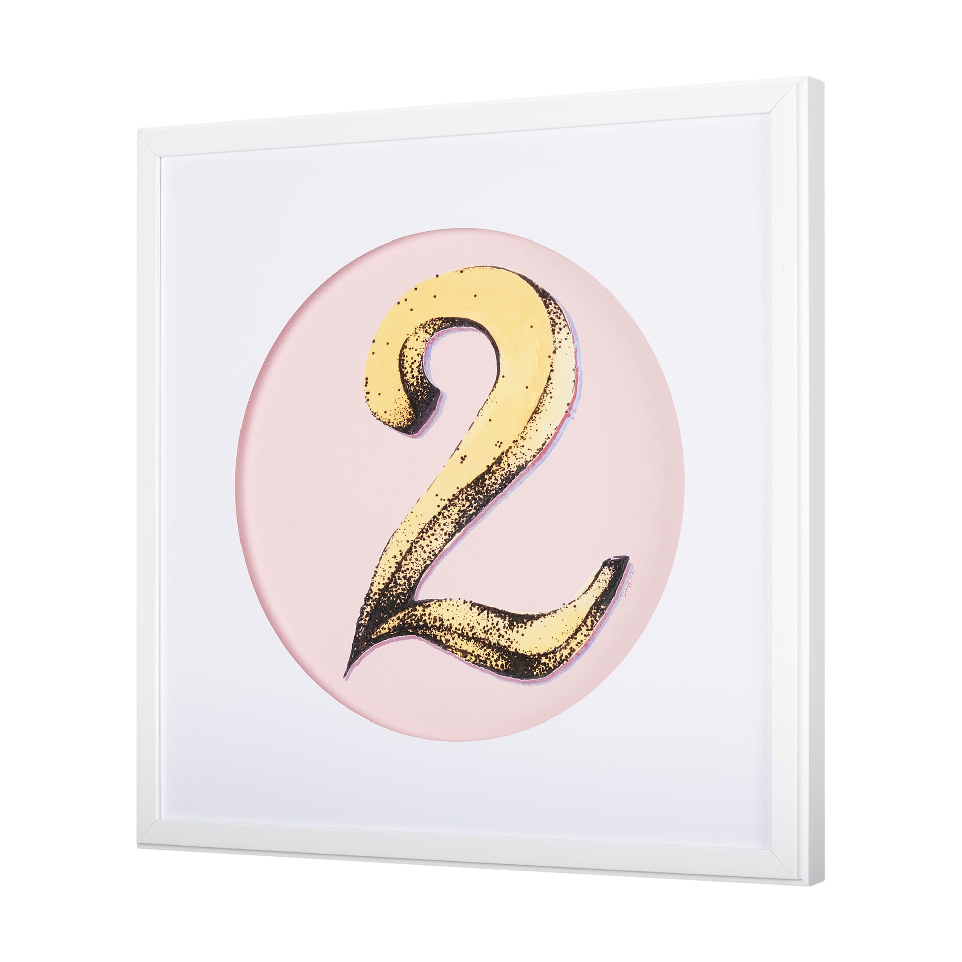 Numbers II by Mercana Studio a Hand Embellished Textured Framed Art Print Matted under Glass — product photograph
