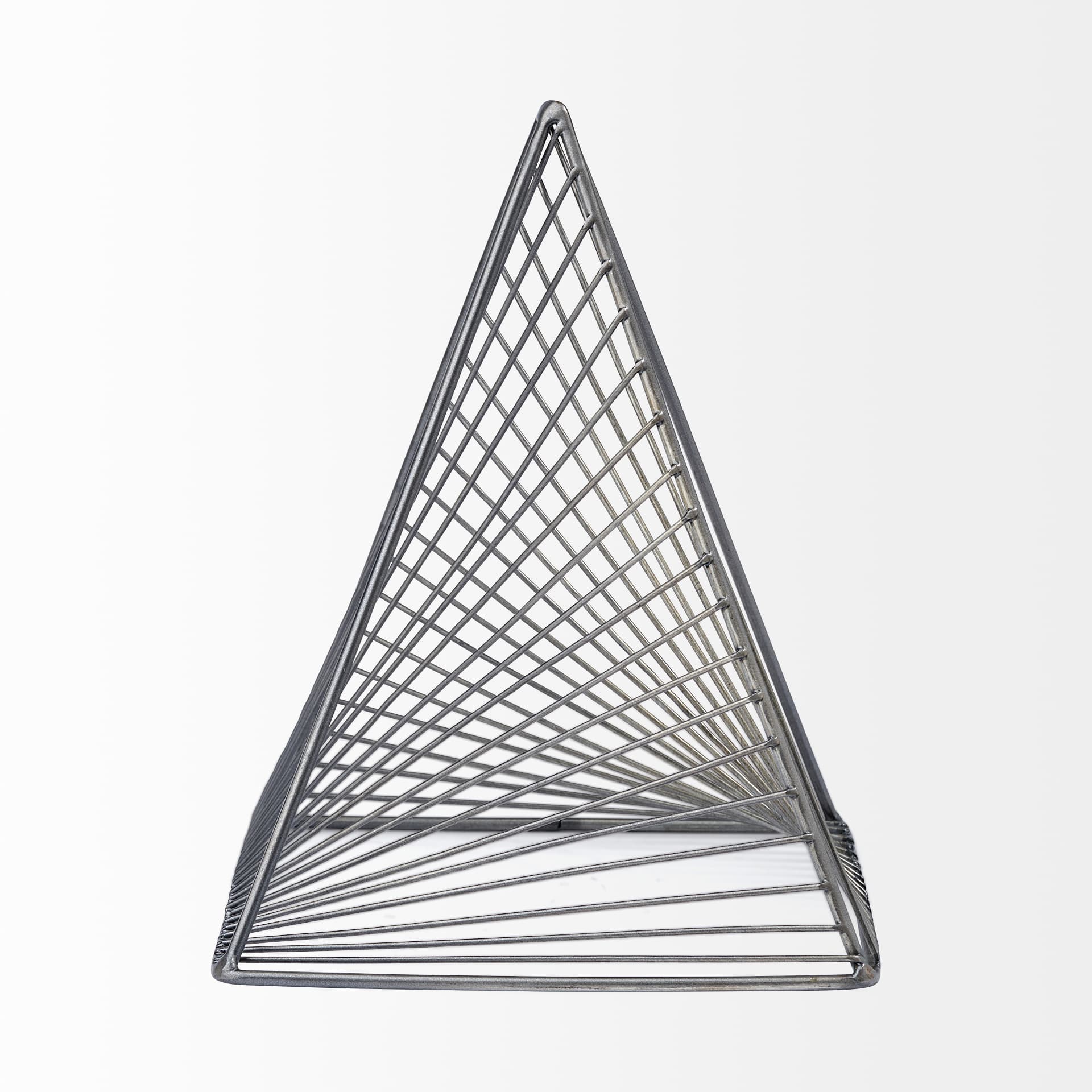 Risley 8L x 8W Gray Metal Triangular Decorative Object — product photograph