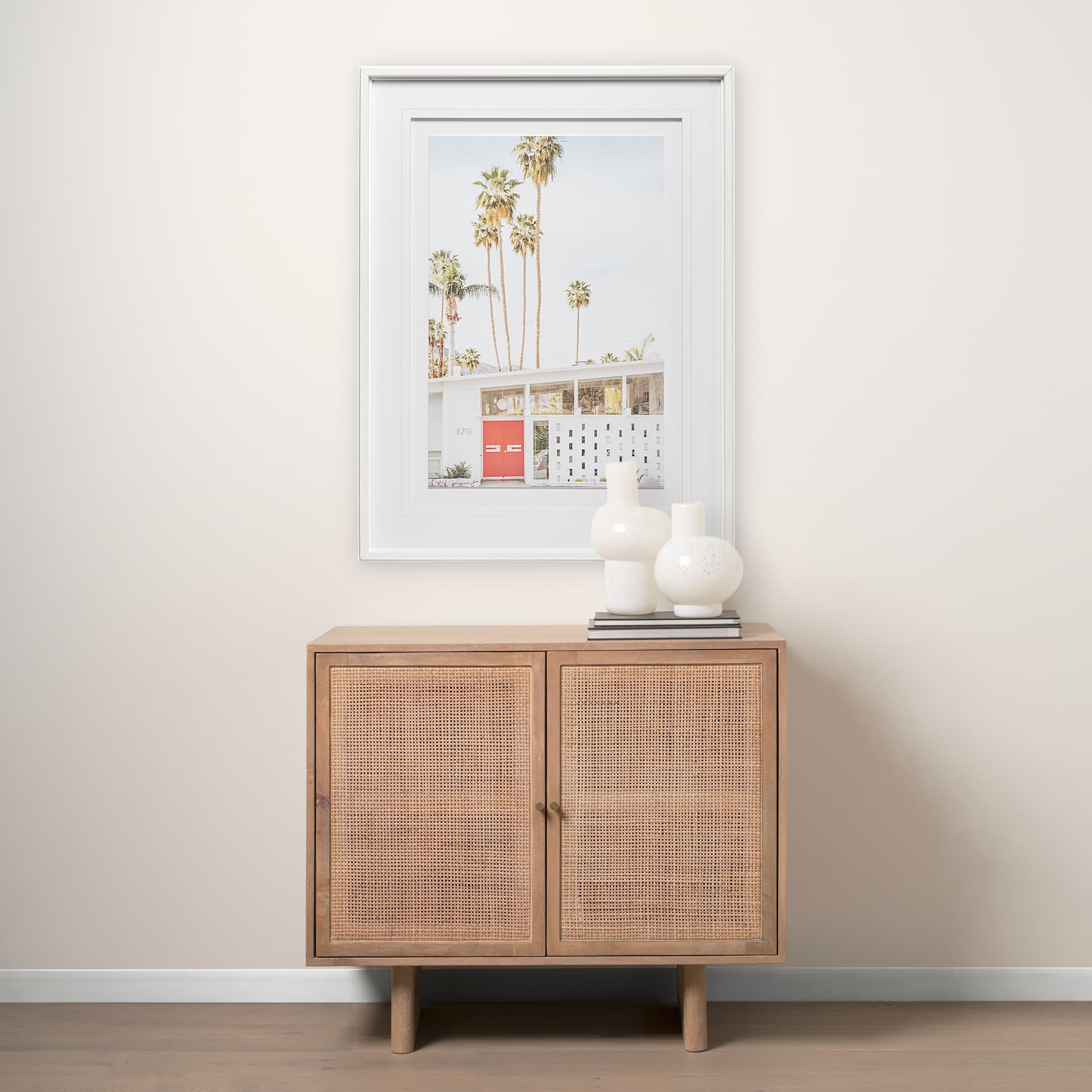 Tropical Heights-Home by Irene Suchoki a Framed Photo Art Print Matted under Glass — in a styled room