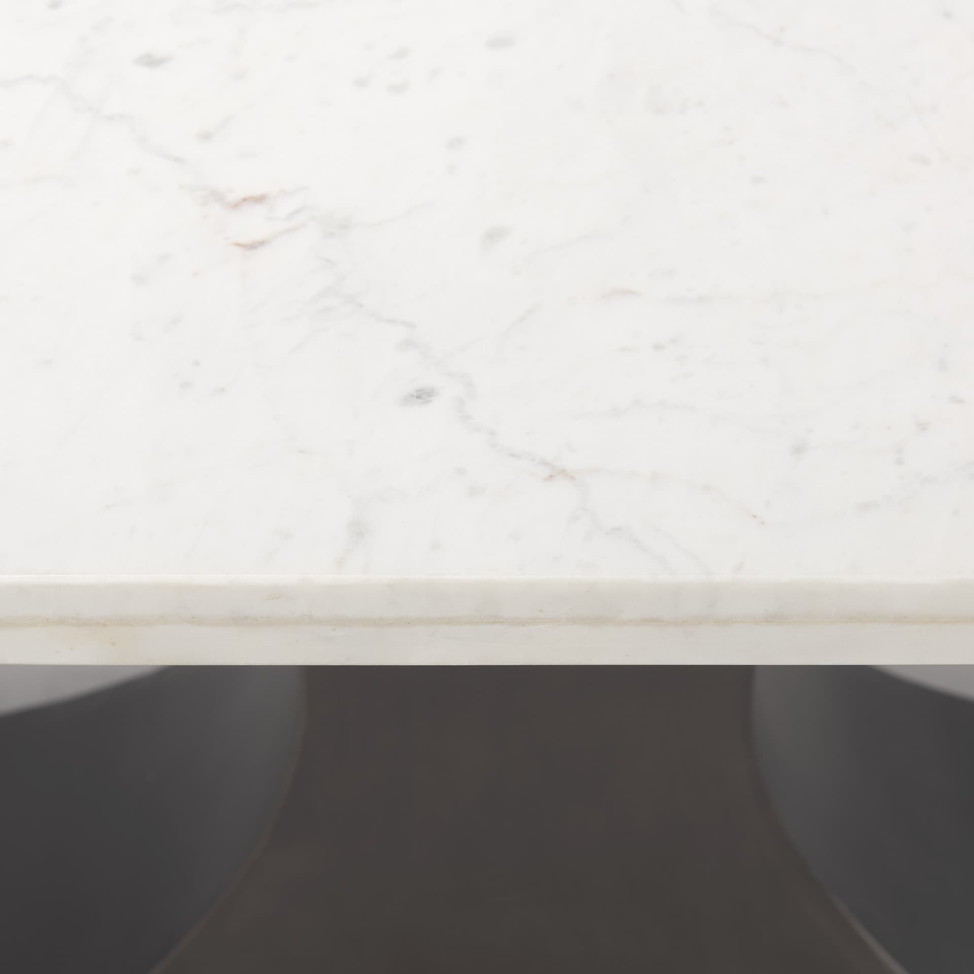 Maxton 79"L x 39"W Rectangular Pedestal Dining Table | White Marble & Gunmetal Metal | Seats 8 — product photograph