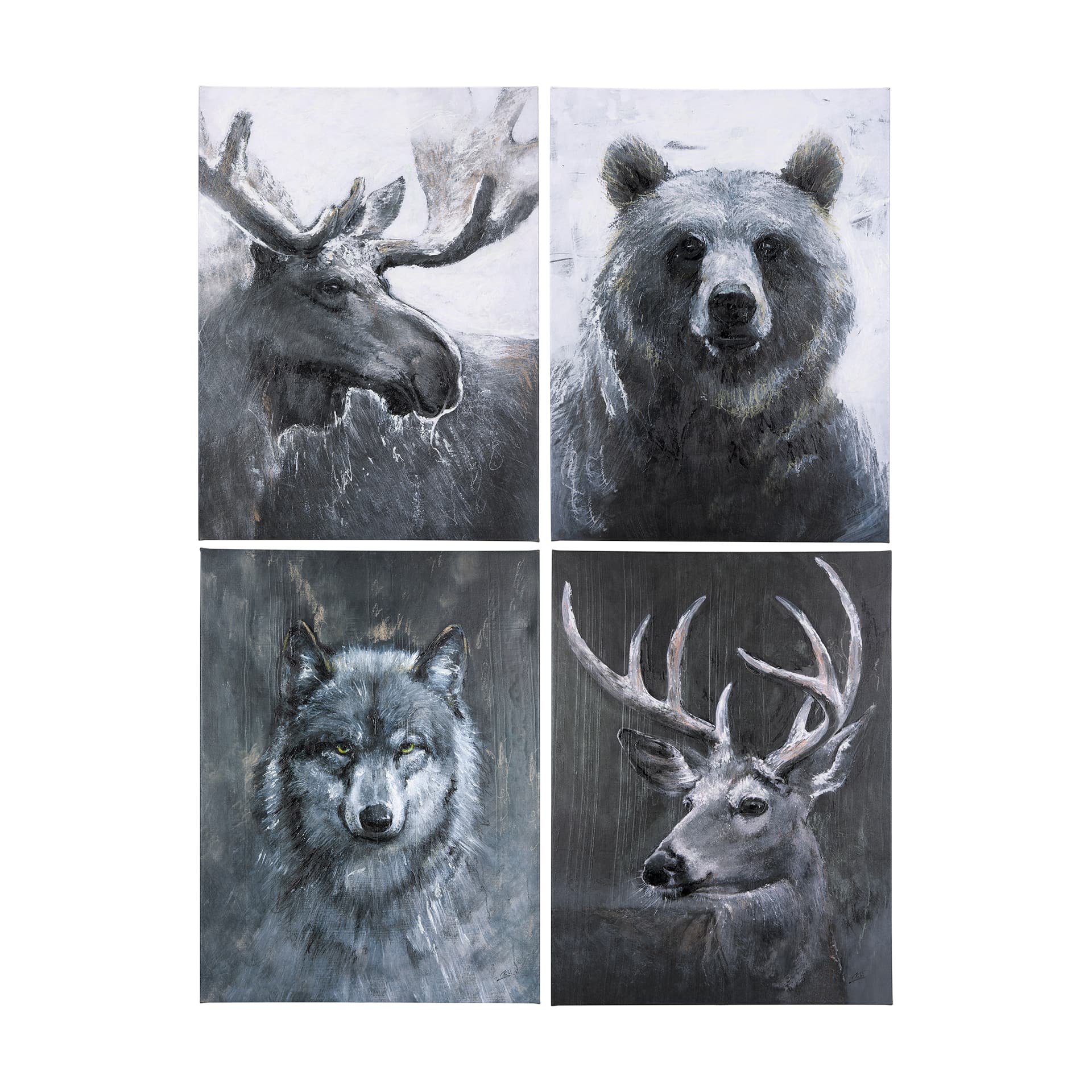 Animal Portrait IV by Mercana Studio a Hand Embellished Textured Canvas — product photograph