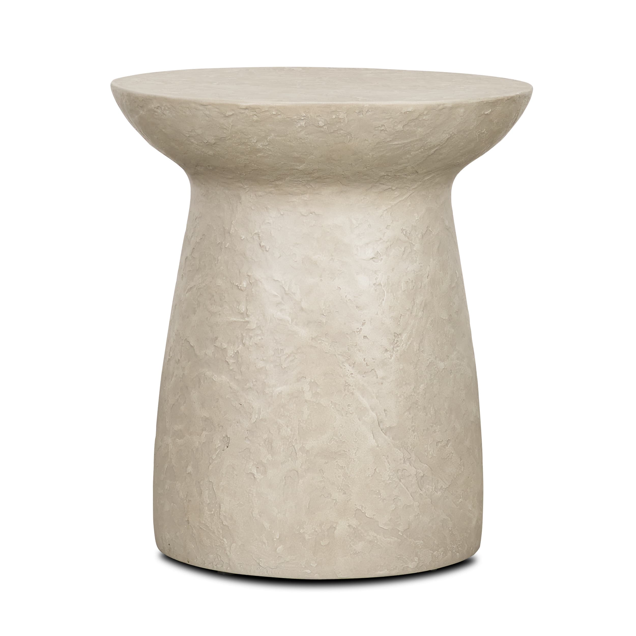 Mesa Round Stone Finish Pillar Accent Table — product photograph