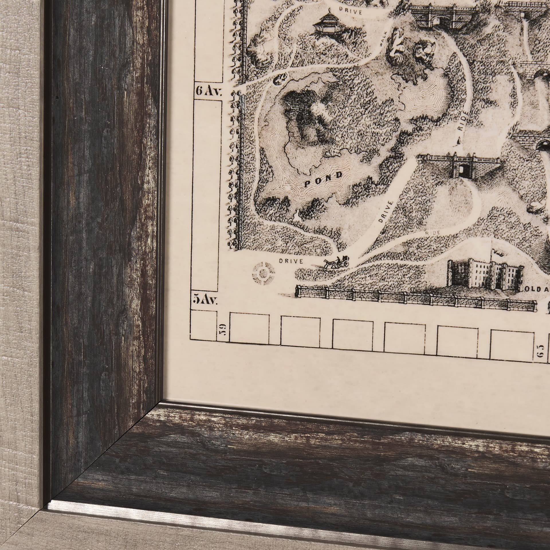 Central Park, New York by Mercana Studio a Hand Embellished Textured Framed Art Print — product photograph